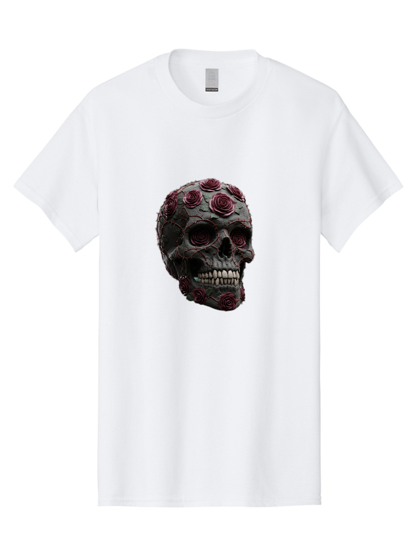 Black-Skull-With-Roses-3 Men'S Graphic Tee, 100% Cotton, Comfortable Casual Summer Wear, Machine Washable, Vintage Camera, Old Camera, Antique Camera, Black Camera, Classic Photography, Photography Equipment, Nostalgic Device, Film Camera, Bal826 8