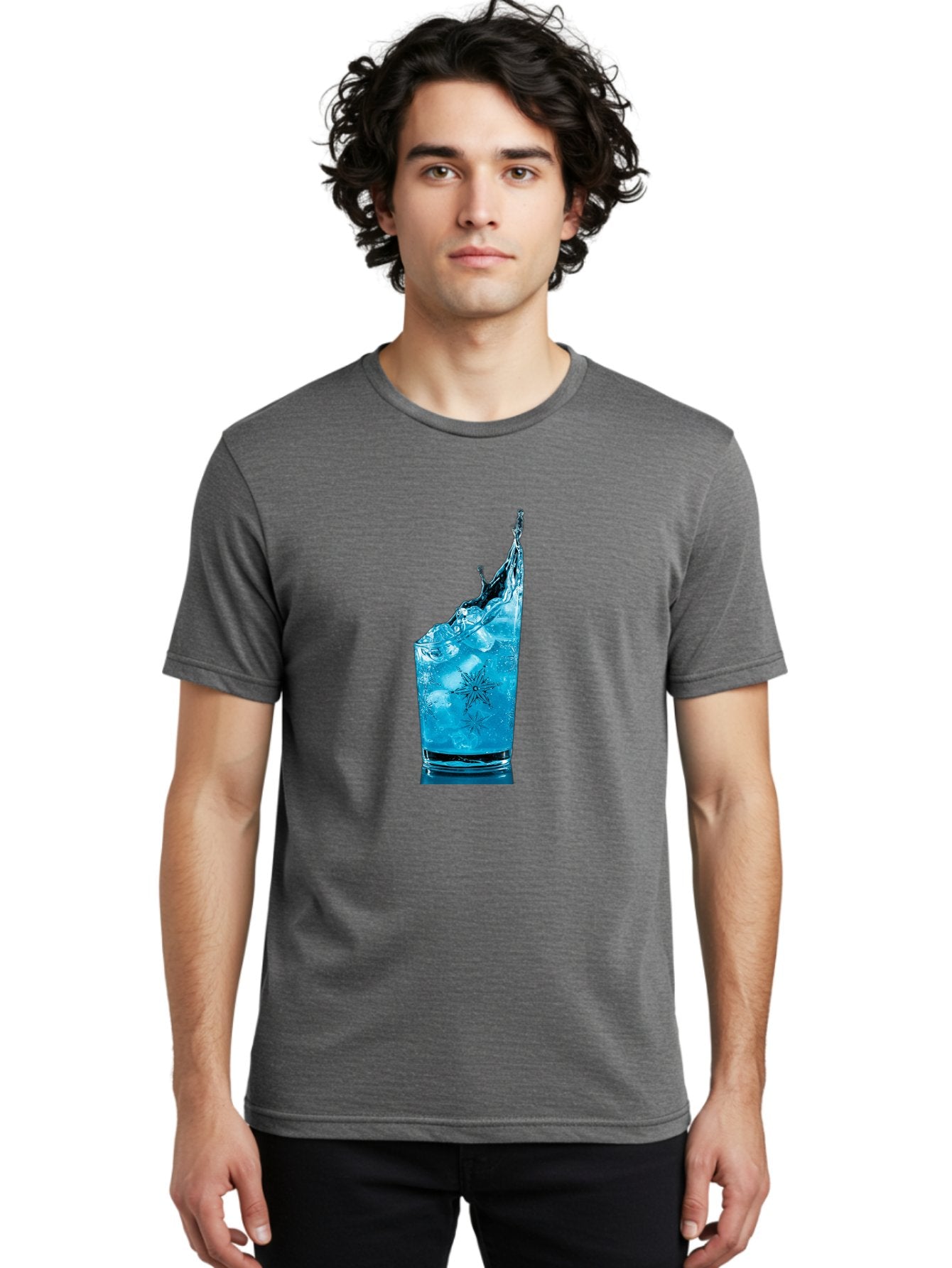 Blue-Drink-Splash Men'S Graphic Tee, 100% Cotton, Comfortable Casual Summer Wear, Machine Washable, Vintage Camera, Old Camera, Antique Camera, Black Camera, Classic Photography, Photography Equipment, Nostalgic Device, Film Camera, Camera Art Bal831 19