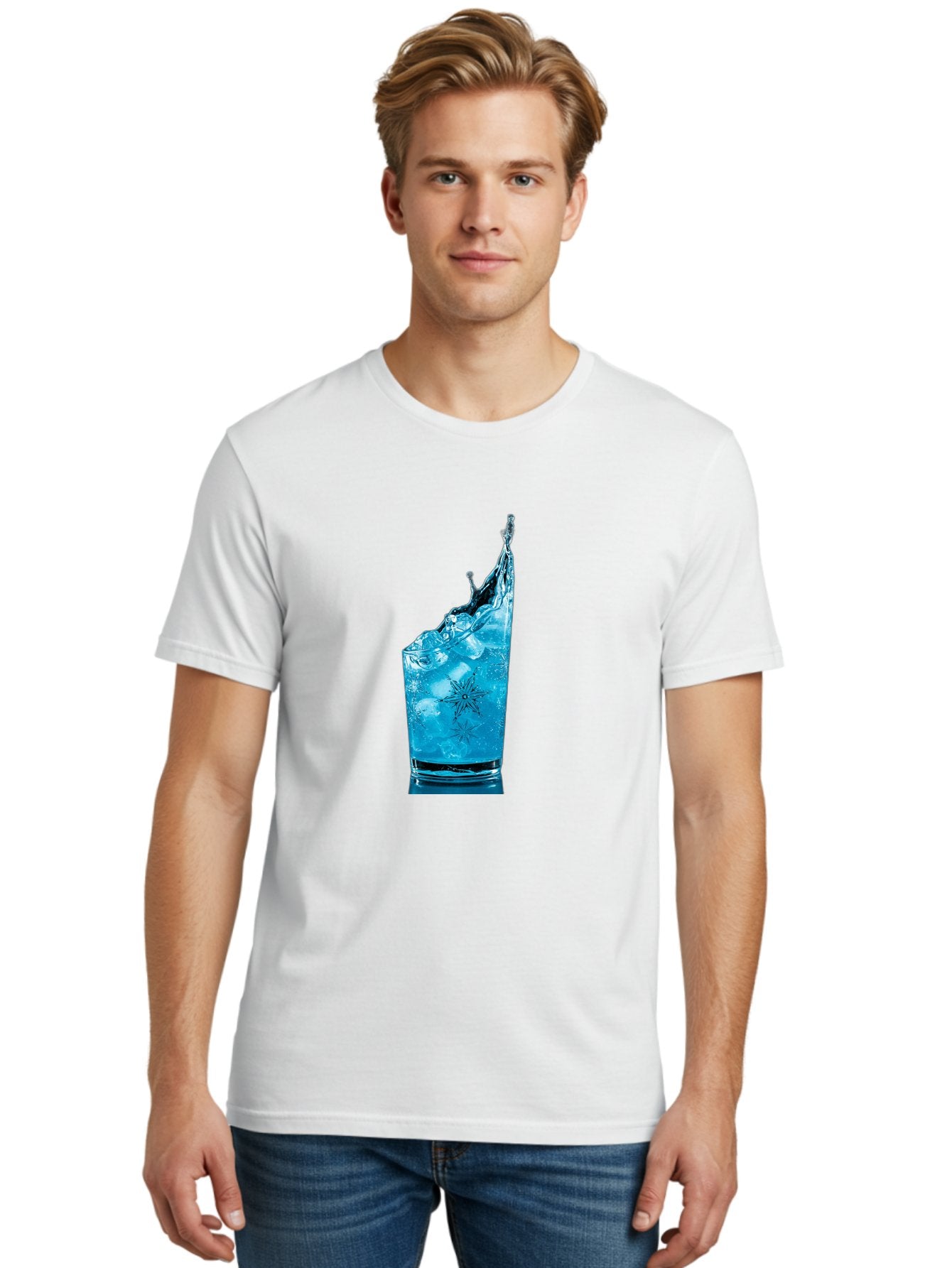 Blue-Drink-Splash Men'S Graphic Tee, 100% Cotton, Comfortable Casual Summer Wear, Machine Washable, Vintage Camera, Old Camera, Antique Camera, Black Camera, Classic Photography, Photography Equipment, Nostalgic Device, Film Camera, Camera Art Bal831 17