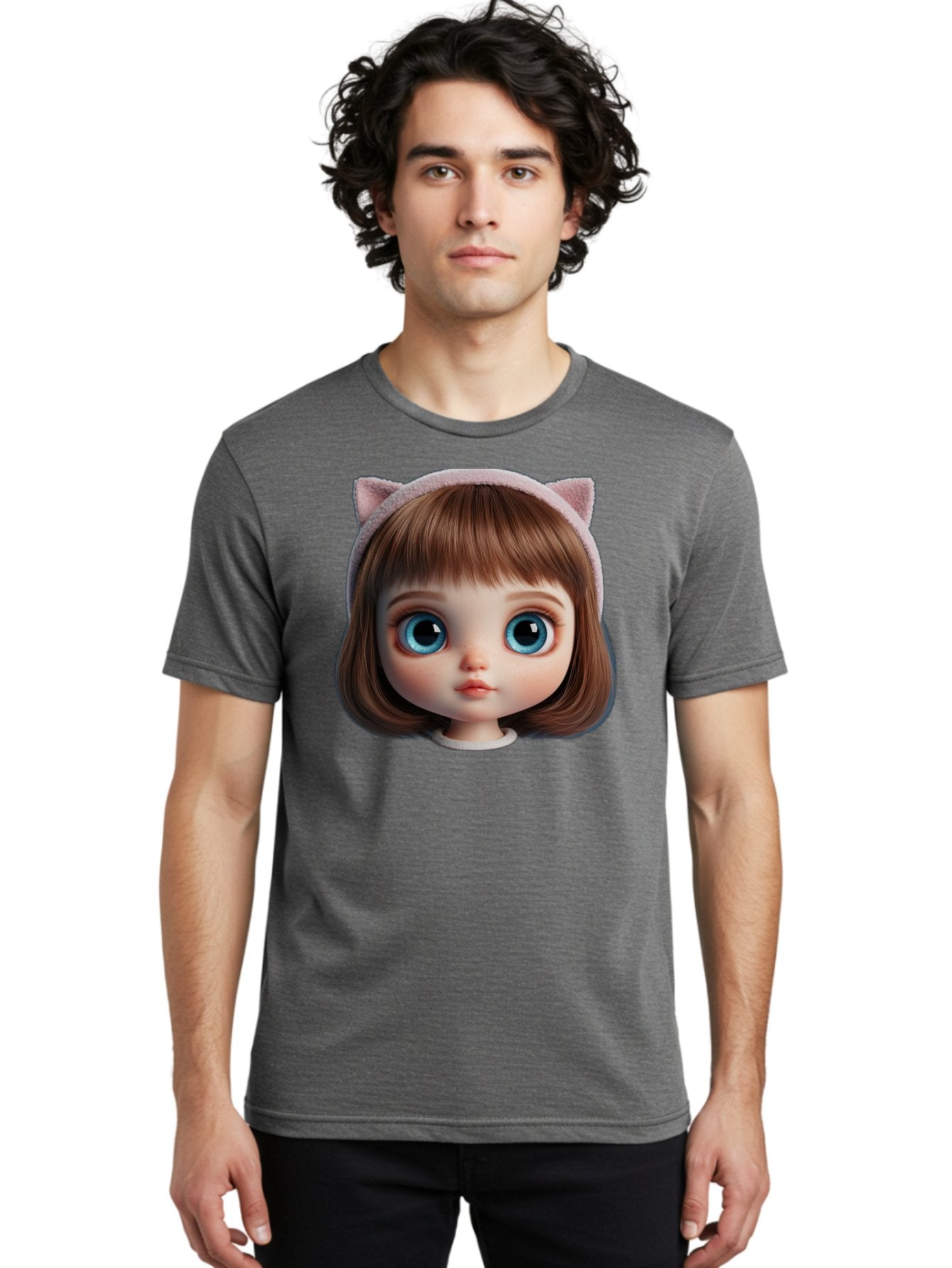 Blythe-Doll-4 Men'S Graphic Tee, 100% Cotton, Comfortable Casual Summer Wear, Machine Washable, Vintage Camera, Old Camera, Antique Camera, Black Camera, Classic Photography, Photography Equipment, Nostalgic Device, Film Camera, Camera Art Bal840 17