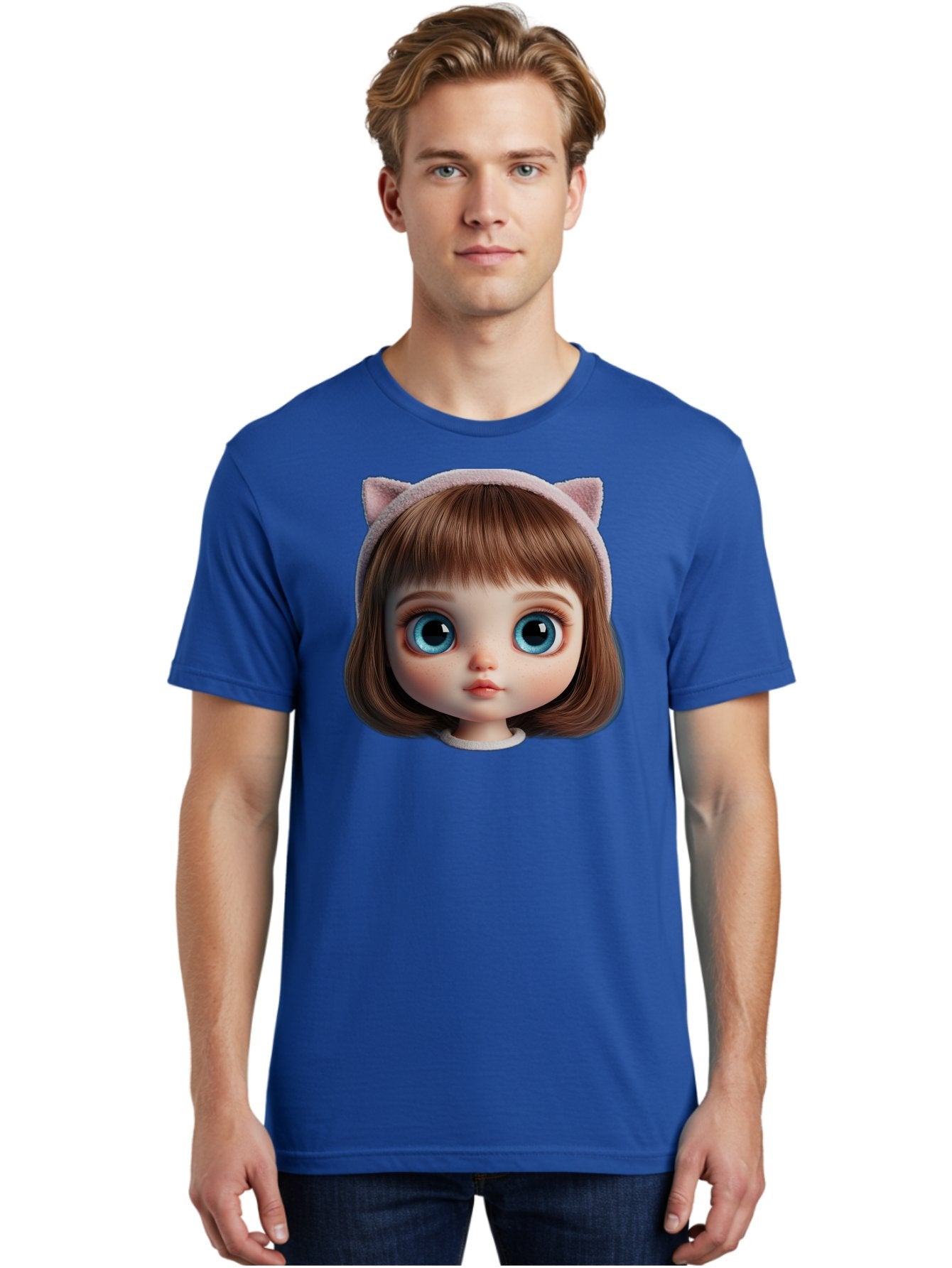 Blythe-Doll-4 Men'S Graphic Tee, 100% Cotton, Comfortable Casual Summer Wear, Machine Washable, Vintage Camera, Old Camera, Antique Camera, Black Camera, Classic Photography, Photography Equipment, Nostalgic Device, Film Camera, Camera Art Bal840 20