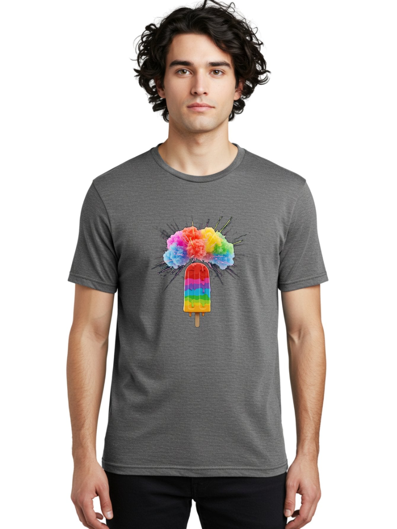 Boom-Rainbow-Popsicle Men'S Graphic Tee, 100% Cotton, Comfortable Casual Summer Wear, Machine Washable, Vintage Camera, Old Camera, Antique Camera, Black Camera, Classic Photography, Photography Equipment, Nostalgic Device, Film Camera, Bal851 25