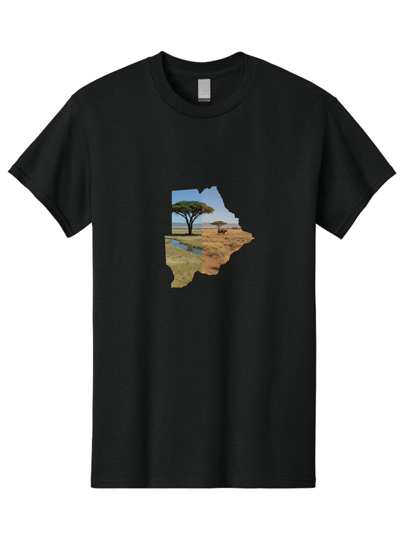 Botswana-Landscape Men'S Graphic Tee, 100% Cotton, Comfortable Casual Summer Wear, Machine Washable, Vintage Camera, Old Camera, Antique Camera, Black Camera, Classic Photography, Photography Equipment, Nostalgic Device, Film Camera, Bal856