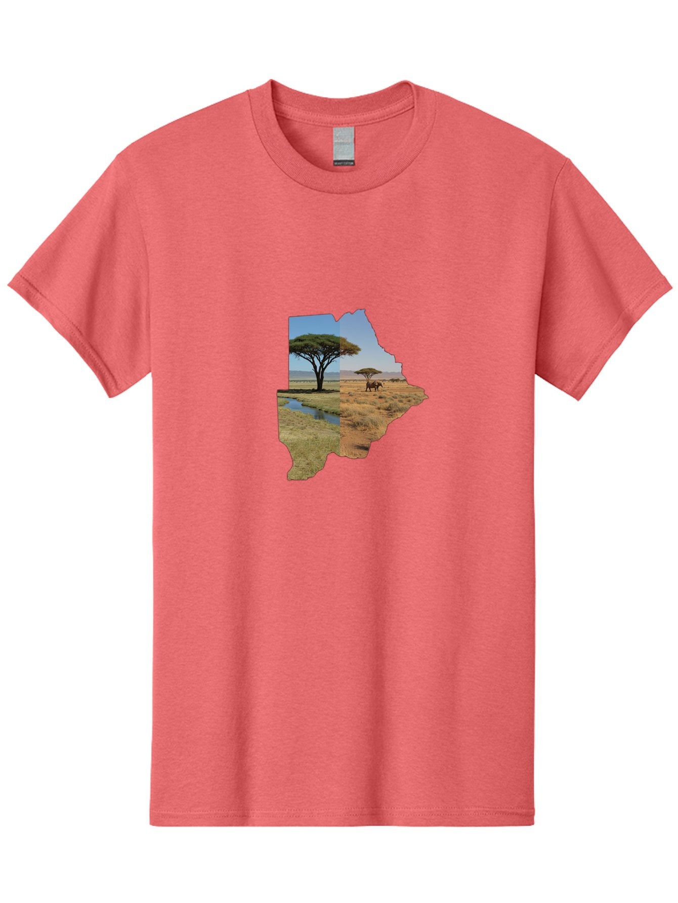 Botswana-Landscape Men'S Graphic Tee, 100% Cotton, Comfortable Casual Summer Wear, Machine Washable, Vintage Camera, Old Camera, Antique Camera, Black Camera, Classic Photography, Photography Equipment, Nostalgic Device, Film Camera, Bal856