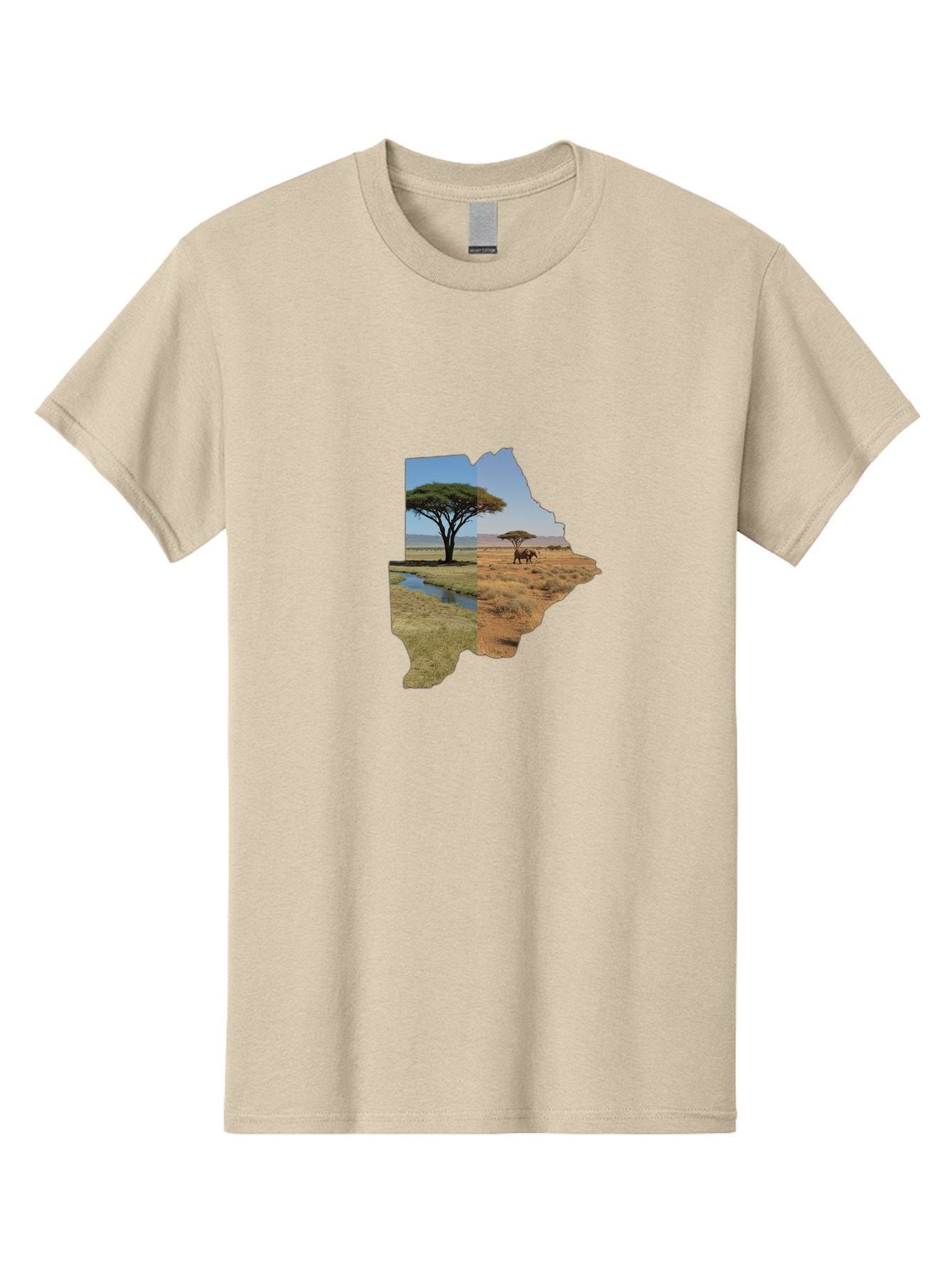 Botswana-Landscape Men'S Graphic Tee, 100% Cotton, Comfortable Casual Summer Wear, Machine Washable, Vintage Camera, Old Camera, Antique Camera, Black Camera, Classic Photography, Photography Equipment, Nostalgic Device, Film Camera, Bal856 7