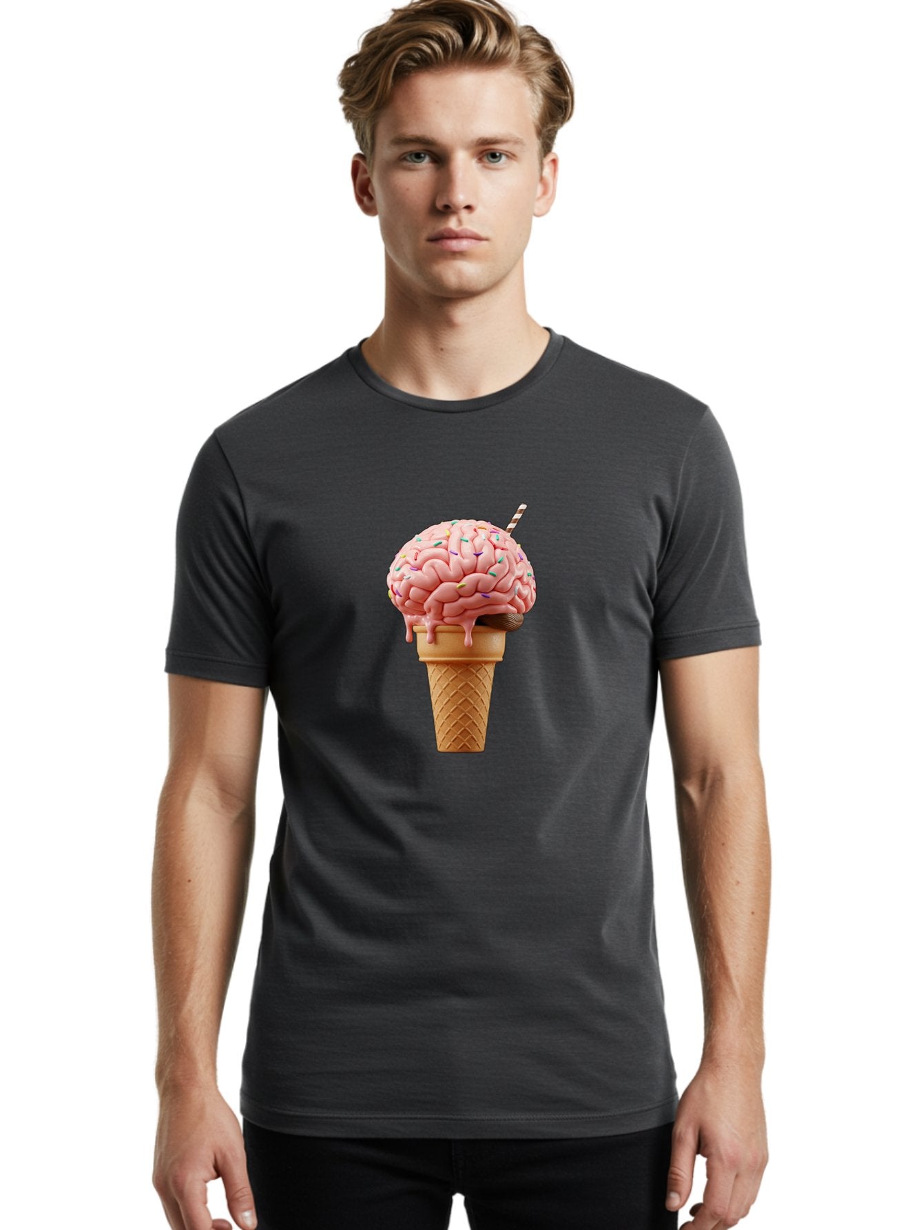 Brain-Ice-Cream Men'S Graphic Tee, 100% Cotton, Comfortable Casual Summer Wear, Machine Washable, Vintage Camera, Old Camera, Antique Camera, Black Camera, Classic Photography, Photography Equipment, Nostalgic Device, Film Camera, Camera Art Bal866 16