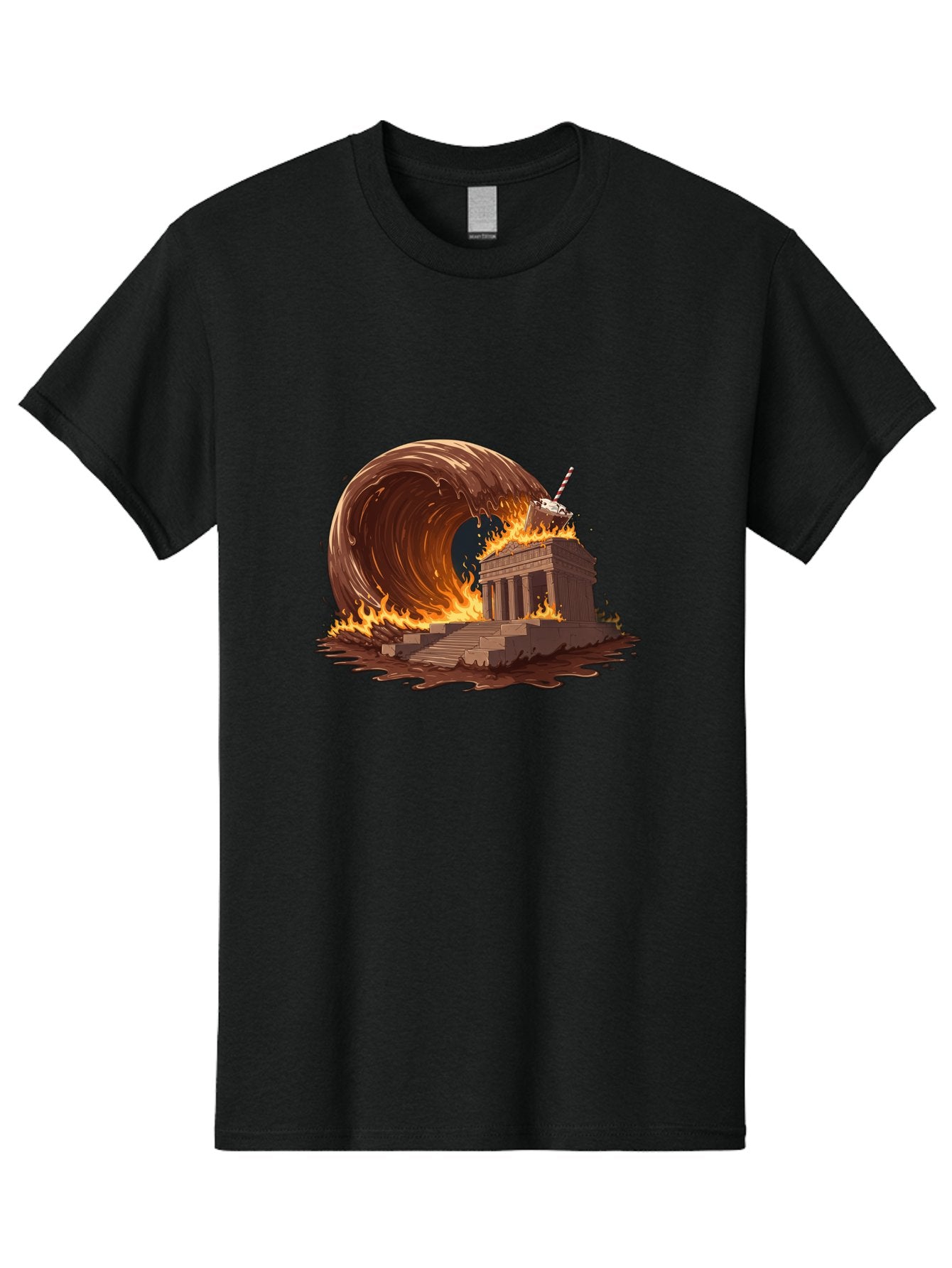 Brandenburg-Gate-On-Fire Men'S Graphic Tee, 100% Cotton, Comfortable Casual Summer Wear, Machine Washable, Vintage Camera, Old Camera, Antique Camera, Black Camera, Classic Photography, Photography Equipment, Nostalgic Device, Film Camera, Bal875 3