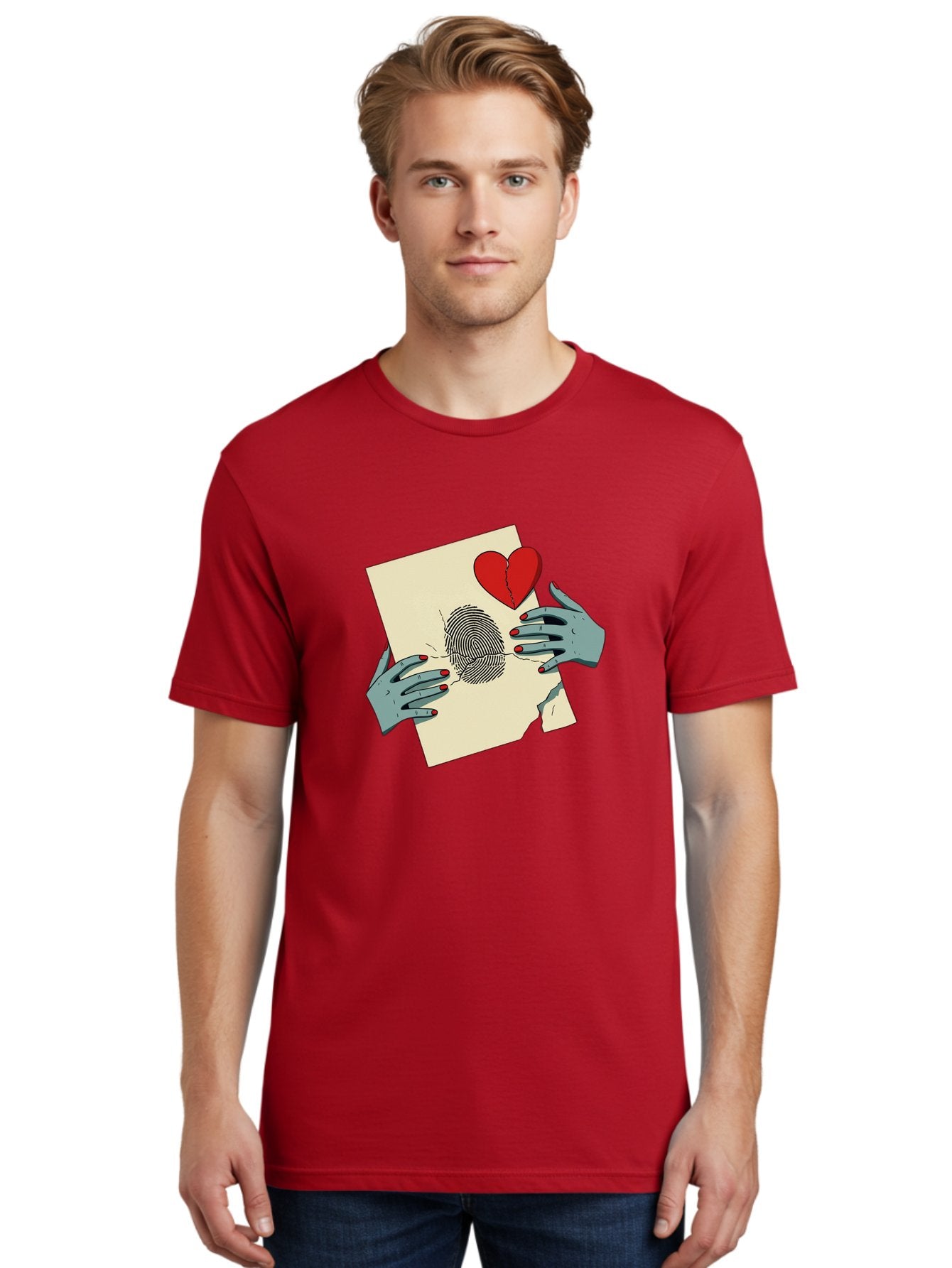 Broken-Heart-Fingerprint Men'S Graphic Tee, 100% Cotton, Comfortable Casual Summer Wear, Machine Washable, Vintage Camera, Old Camera, Antique Camera, Black Camera, Classic Photography, Photography Equipment, Nostalgic Device, Film Camera, Bal880 18