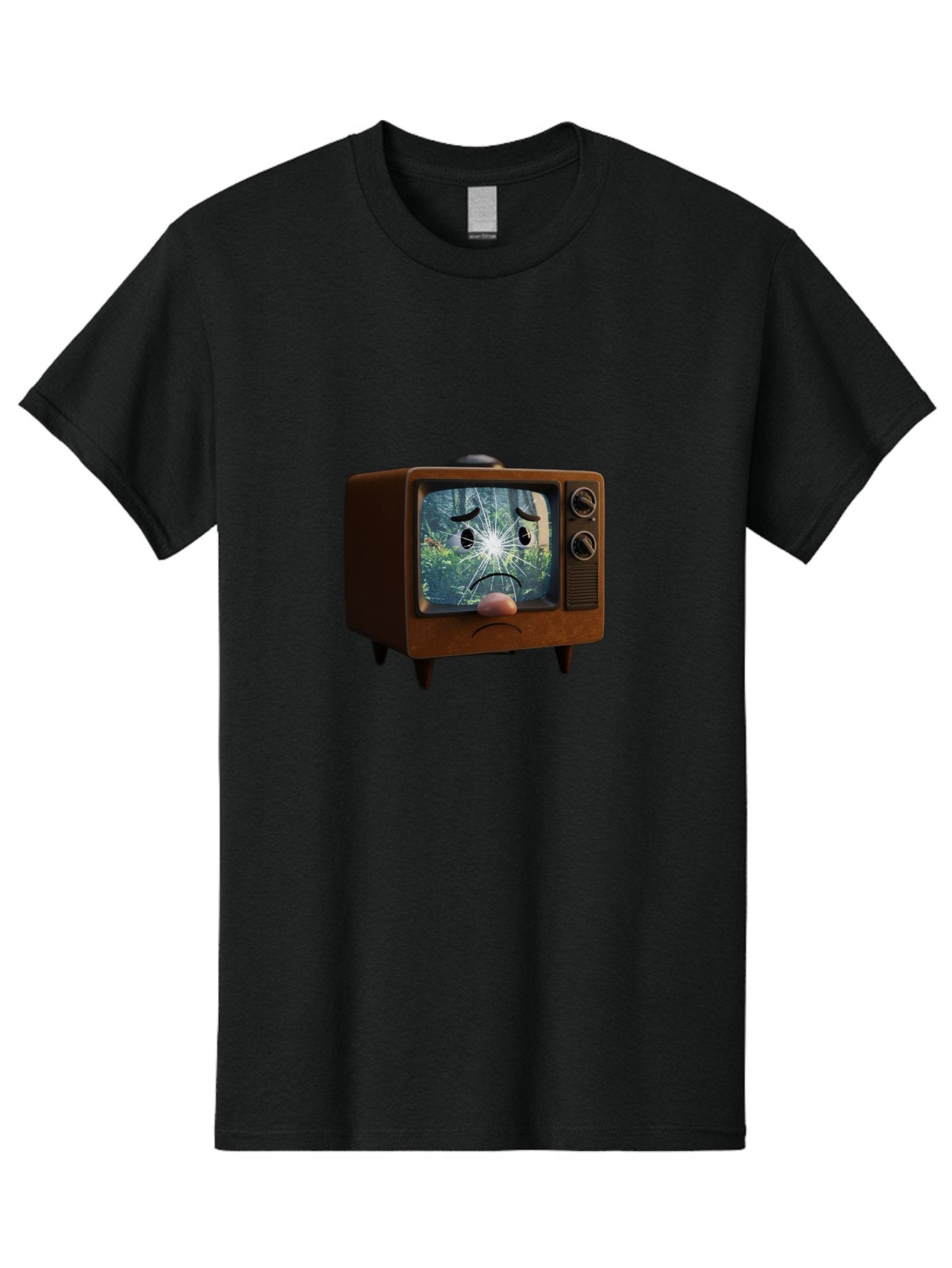 Broken-Tv-With-Frowning-Face Men'S Graphic Tee, 100% Cotton, Comfortable Casual Summer Wear, Machine Washable, Vintage Camera, Old Camera, Antique Camera, Black Camera, Classic Photography, Photography Equipment, Nostalgic Device, Film Camera, Bal882 14