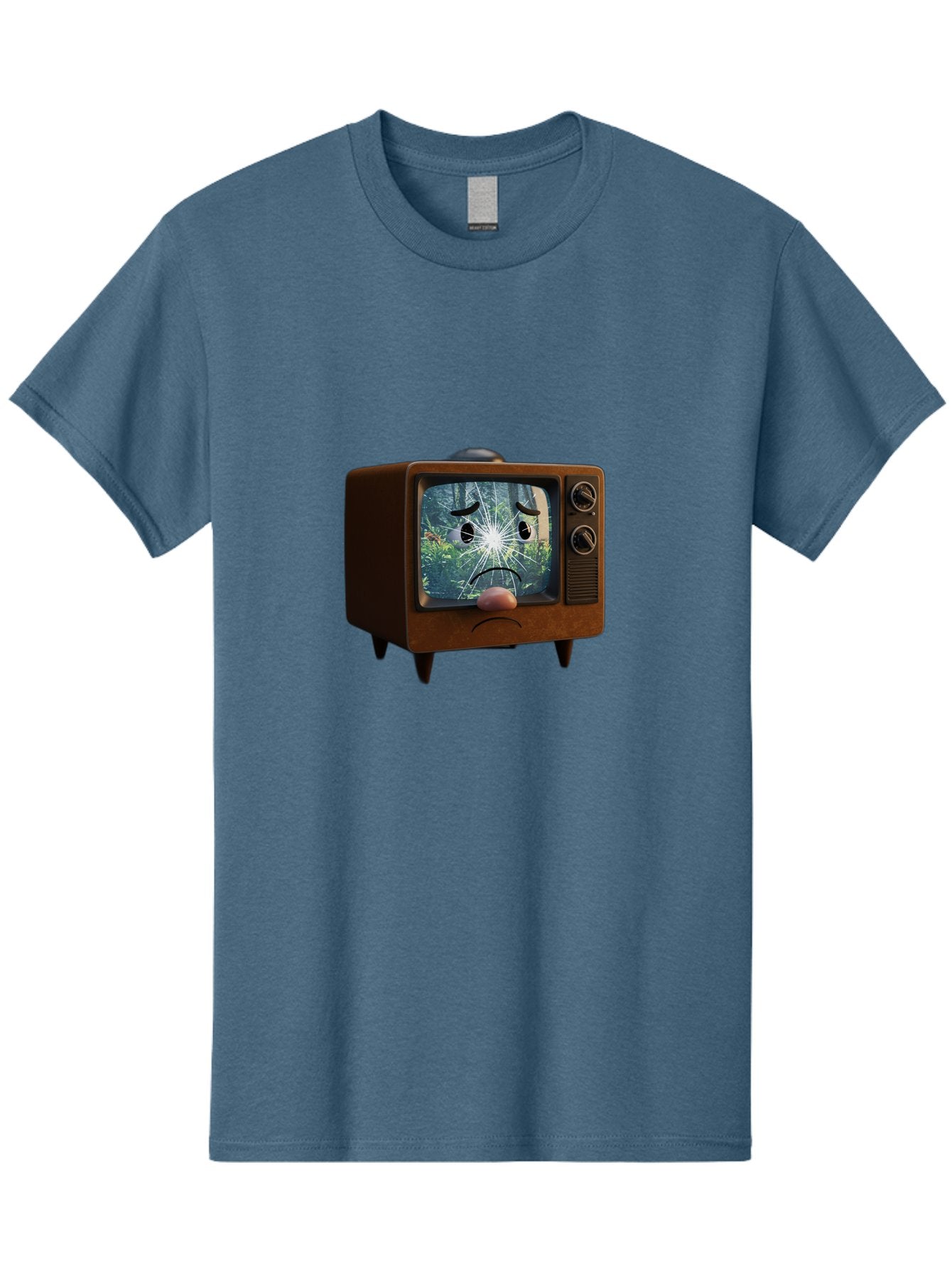 Broken-Tv-With-Frowning-Face Men'S Graphic Tee, 100% Cotton, Comfortable Casual Summer Wear, Machine Washable, Vintage Camera, Old Camera, Antique Camera, Black Camera, Classic Photography, Photography Equipment, Nostalgic Device, Film Camera, Bal882 7