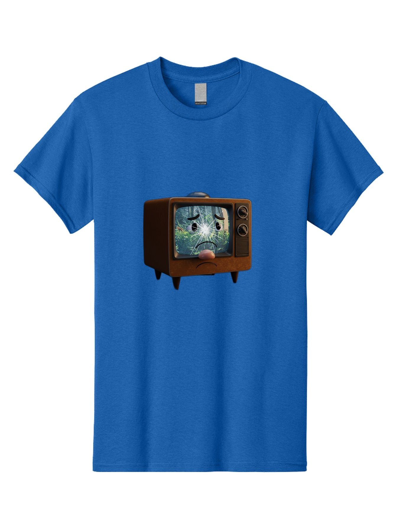 Broken-Tv-With-Frowning-Face Men'S Graphic Tee, 100% Cotton, Comfortable Casual Summer Wear, Machine Washable, Vintage Camera, Old Camera, Antique Camera, Black Camera, Classic Photography, Photography Equipment, Nostalgic Device, Film Camera, Bal882 15
