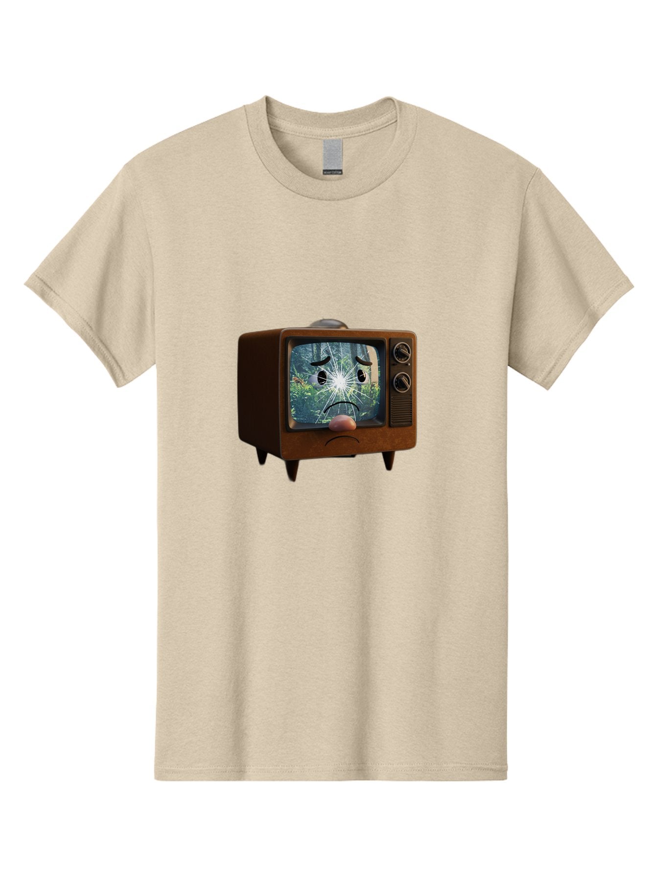 Broken-Tv-With-Frowning-Face Men'S Graphic Tee, 100% Cotton, Comfortable Casual Summer Wear, Machine Washable, Vintage Camera, Old Camera, Antique Camera, Black Camera, Classic Photography, Photography Equipment, Nostalgic Device, Film Camera, Bal882 12
