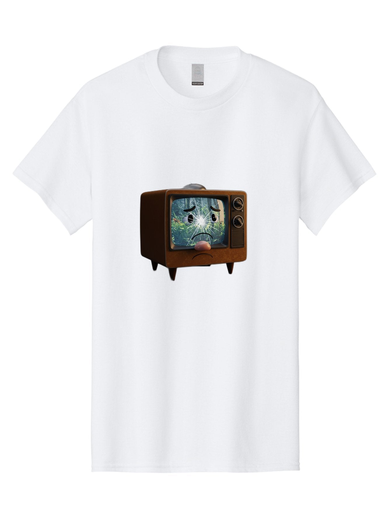 Broken-Tv-With-Frowning-Face Men'S Graphic Tee, 100% Cotton, Comfortable Casual Summer Wear, Machine Washable, Vintage Camera, Old Camera, Antique Camera, Black Camera, Classic Photography, Photography Equipment, Nostalgic Device, Film Camera, Bal882 13