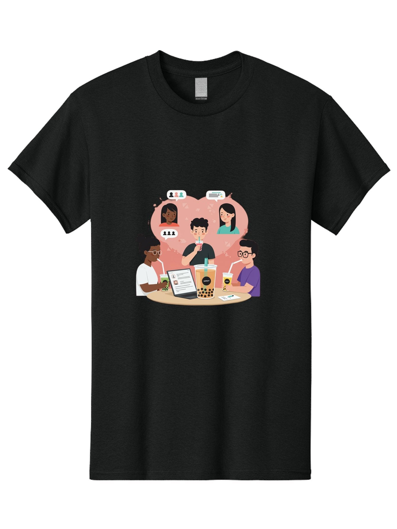 Bubble-Tea-Friends Men'S Graphic Tee, 100% Cotton, Comfortable Casual Summer Wear, Machine Washable, Vintage Camera, Old Camera, Antique Camera, Black Camera, Classic Photography, Photography Equipment, Nostalgic Device, Film Camera, Bal891 3