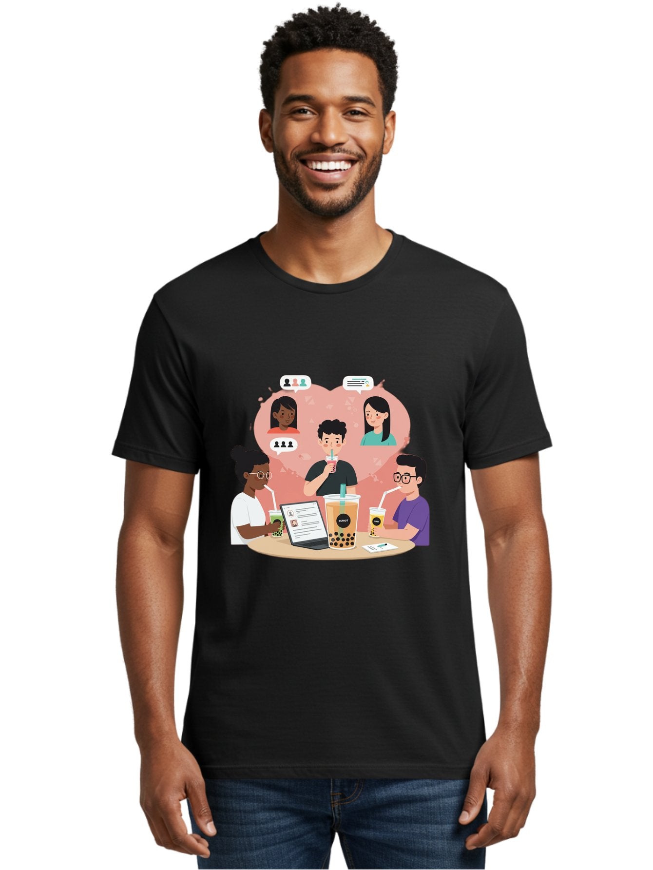 Bubble-Tea-Friends Men'S Graphic Tee, 100% Cotton, Comfortable Casual Summer Wear, Machine Washable, Vintage Camera, Old Camera, Antique Camera, Black Camera, Classic Photography, Photography Equipment, Nostalgic Device, Film Camera, Bal891 22