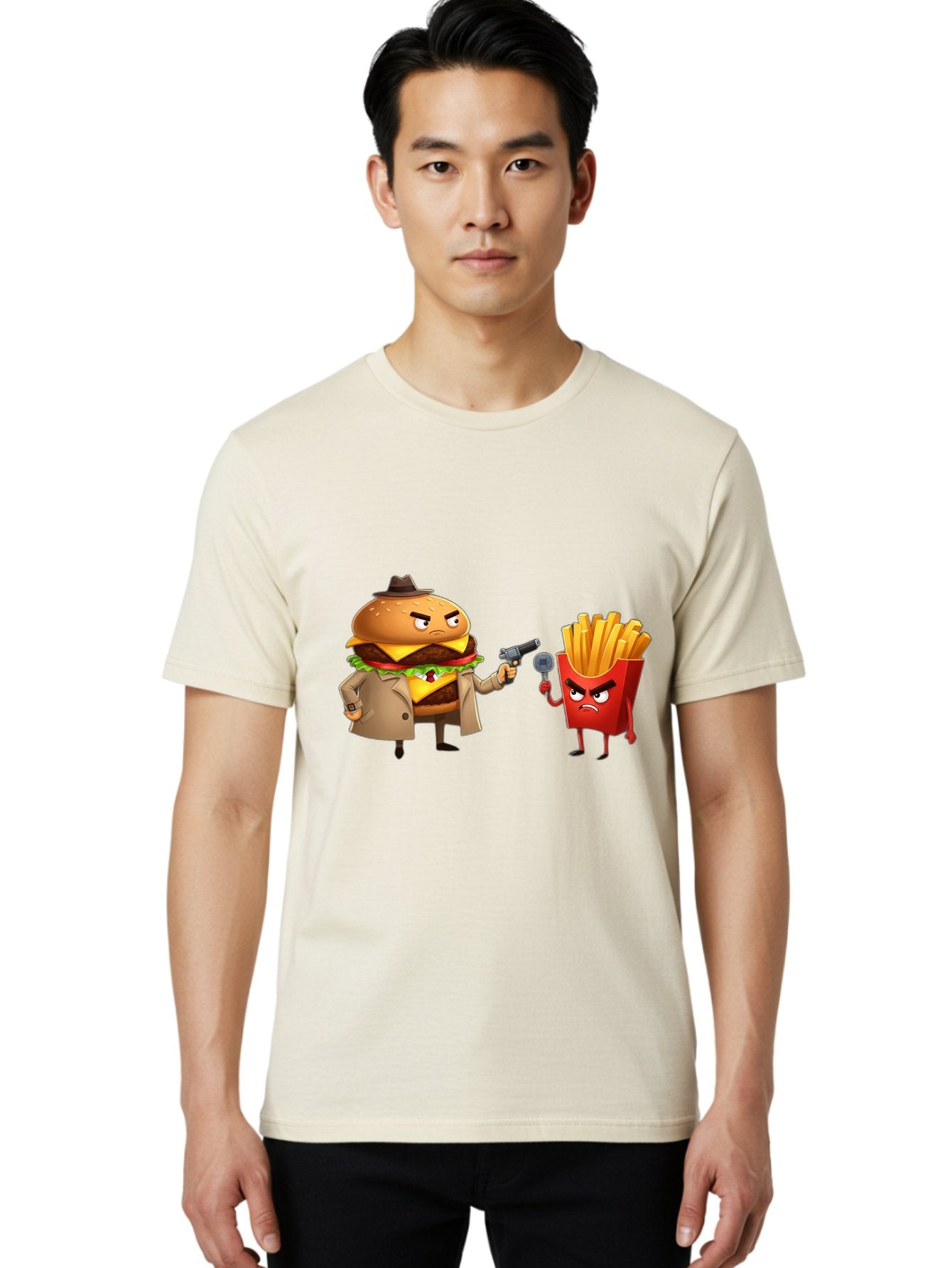 Burger-Vs-Fries Men'S Graphic Tee, 100% Cotton, Comfortable Casual Summer Wear, Machine Washable, Vintage Camera, Old Camera, Antique Camera, Black Camera, Classic Photography, Photography Equipment, Nostalgic Device, Film Camera, Camera Art Bal900 28