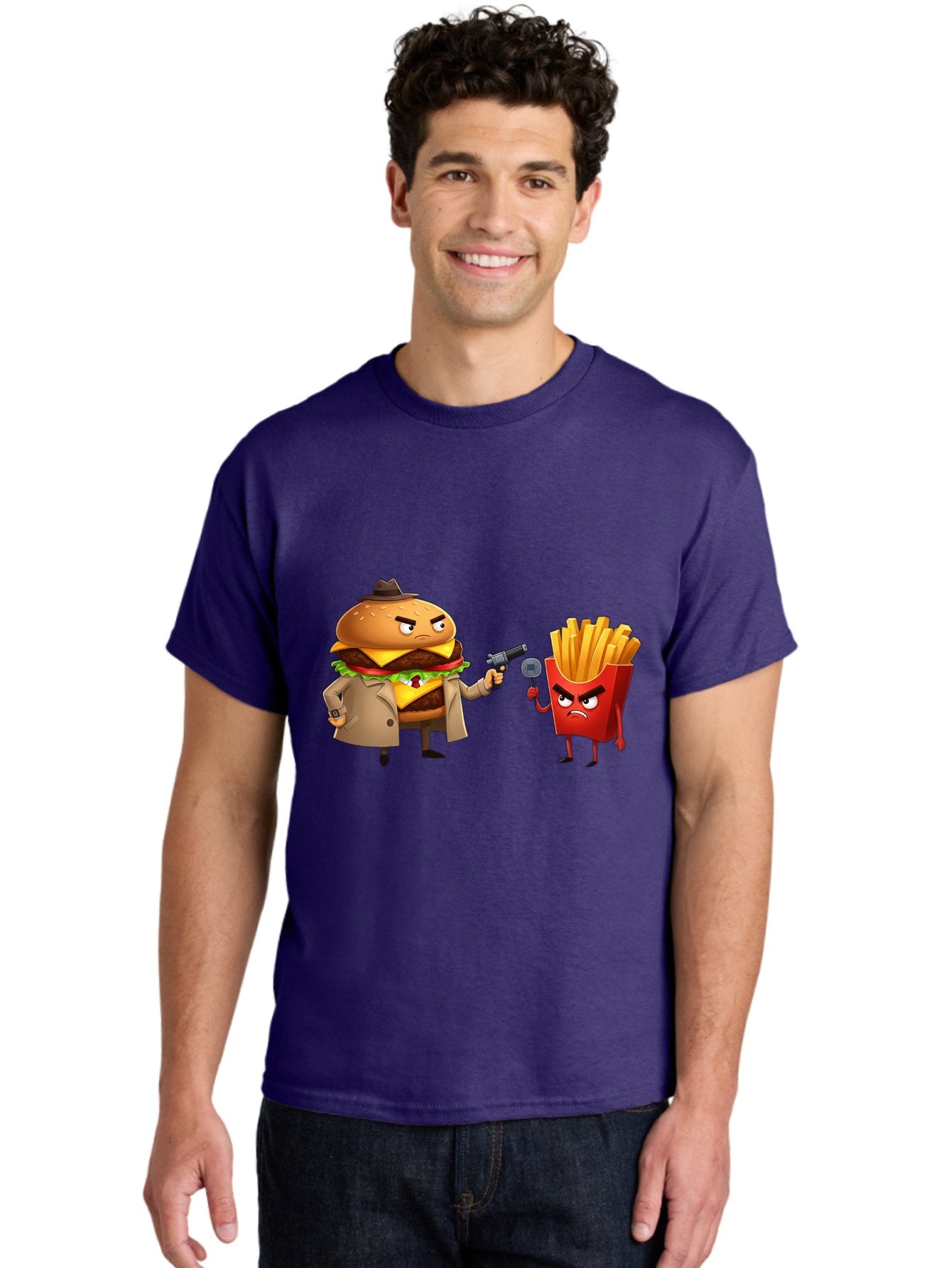 Burger-Vs-Fries Men'S Graphic Tee, 100% Cotton, Comfortable Casual Summer Wear, Machine Washable, Vintage Camera, Old Camera, Antique Camera, Black Camera, Classic Photography, Photography Equipment, Nostalgic Device, Film Camera, Camera Art Bal900 25