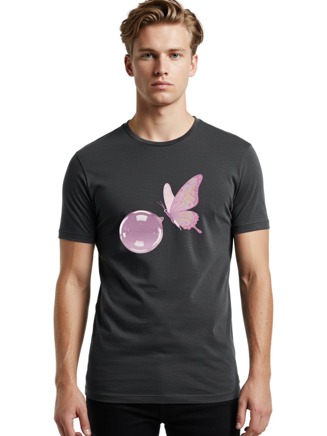 Butterfly-And-Bubble Men'S Graphic Tee, 100% Cotton, Comfortable Casual Summer Wear, Machine Washable, Vintage Camera, Old Camera, Antique Camera, Black Camera, Classic Photography, Photography Equipment, Nostalgic Device, Film Camera, Bal911 27