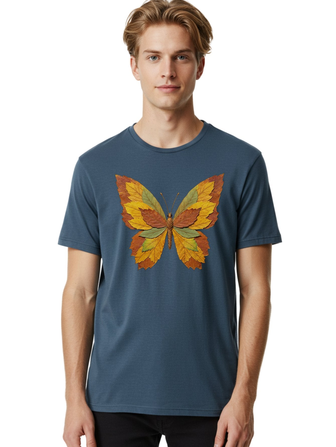 Butterfly-Made-Of-Leaves Men'S Graphic Tee, 100% Cotton, Comfortable Casual Summer Wear, Machine Washable, Vintage Camera, Old Camera, Antique Camera, Black Camera, Classic Photography, Photography Equipment, Nostalgic Device, Film Camera, Bal914 19