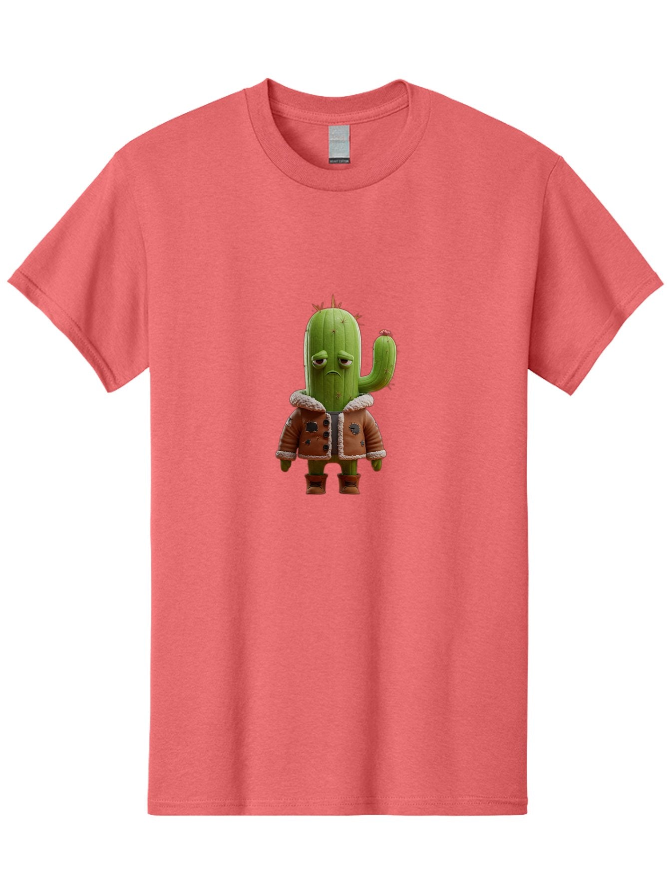 Cactus-In-Aviator-Jacket Men'S Graphic Tee, 100% Cotton, Comfortable Casual Summer Wear, Machine Washable, Vintage Camera, Old Camera, Antique Camera, Black Camera, Classic Photography, Photography Equipment, Nostalgic Device, Film Camera, Bal920 15