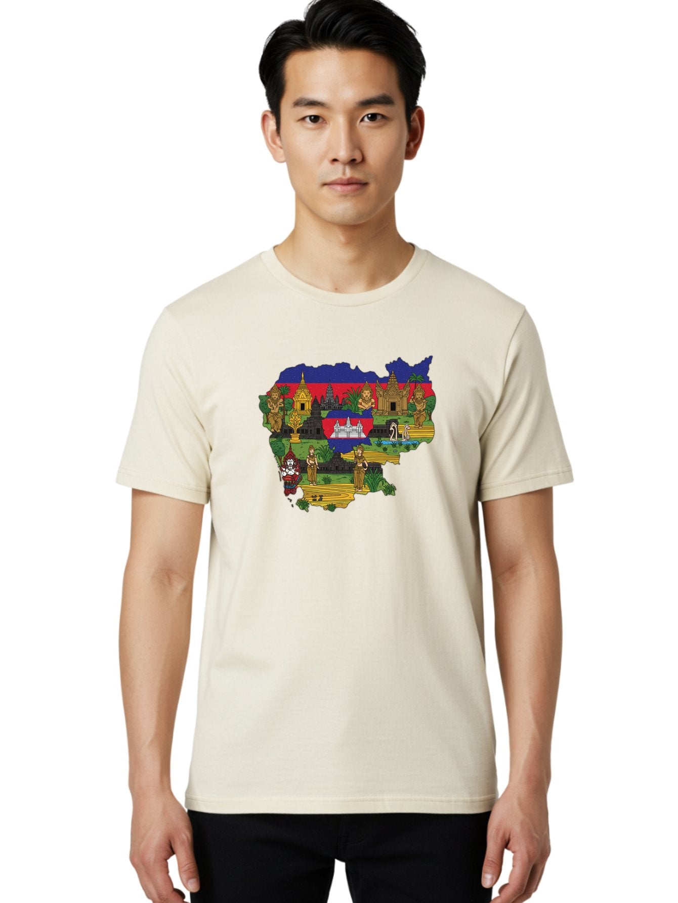 Cambodia-Cultural-Heritage Men'S Graphic Tee, 100% Cotton, Comfortable Casual Summer Wear, Machine Washable, Vintage Camera, Old Camera, Antique Camera, Black Camera, Classic Photography, Photography Equipment, Nostalgic Device, Film Camera, Bal930 16