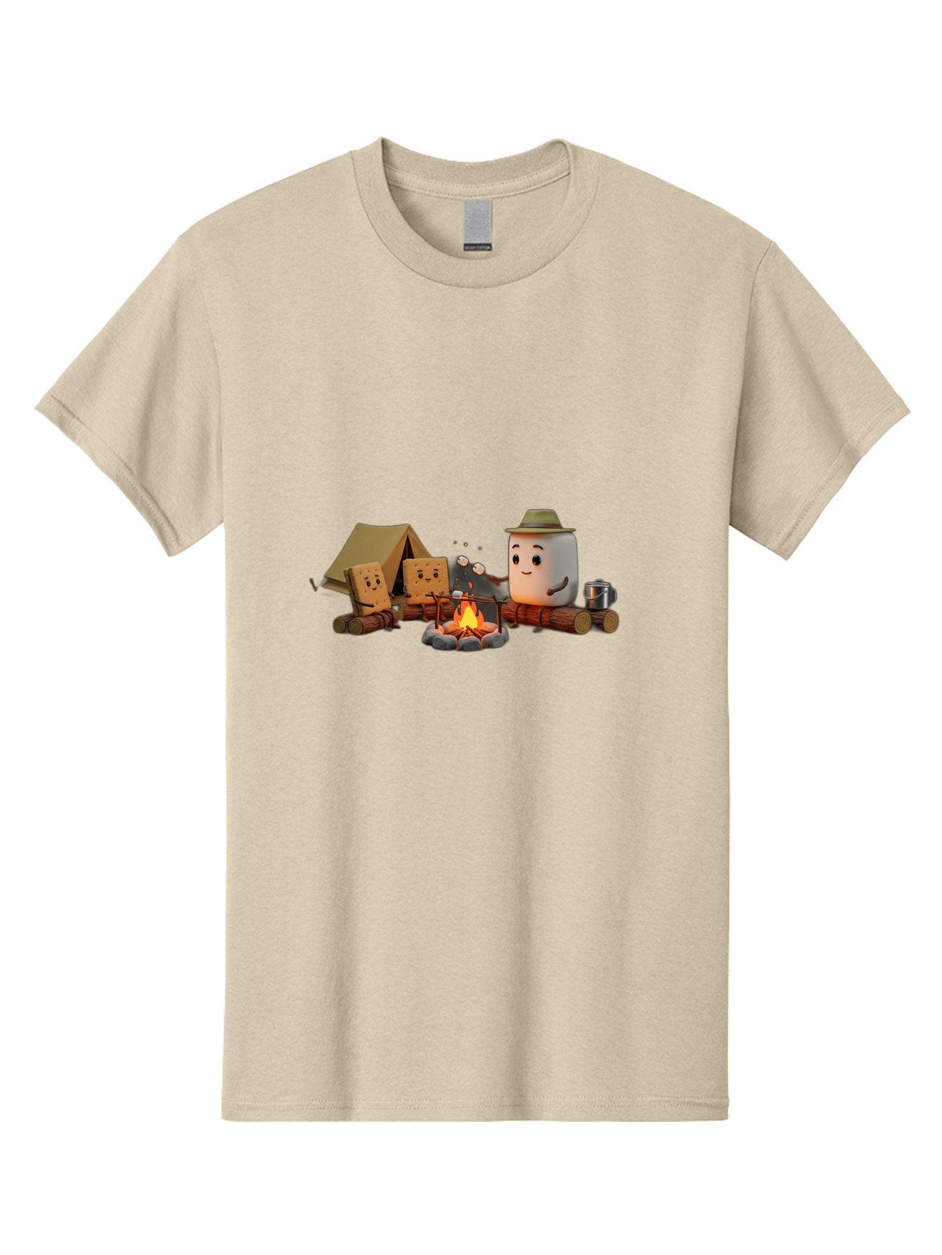 Camping-S-Mores Men'S Graphic Tee, 100% Cotton, Comfortable Casual Summer Wear, Machine Washable, Vintage Camera, Old Camera, Antique Camera, Black Camera, Classic Photography, Photography Equipment, Nostalgic Device, Film Camera, Camera Art Bal933