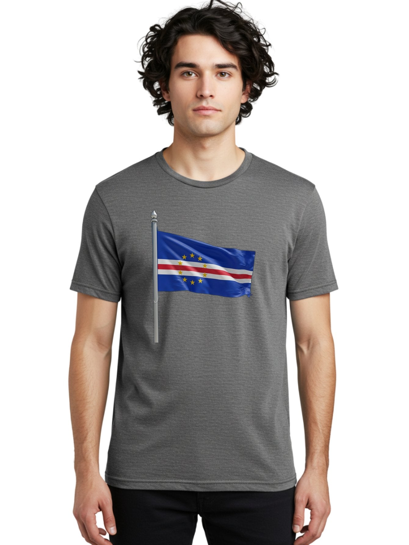 Cape-Verde-Flag Men'S Graphic Tee, 100% Cotton, Comfortable Casual Summer Wear, Machine Washable, Vintage Camera, Old Camera, Antique Camera, Black Camera, Classic Photography, Photography Equipment, Nostalgic Device, Film Camera, Camera Art Bal941 24