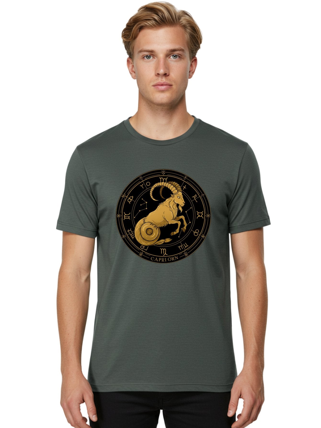 Capricorn-Zodiac-Sign-1 Men'S Graphic Tee, 100% Cotton, Comfortable Casual Summer Wear, Machine Washable, Vintage Camera, Old Camera, Antique Camera, Black Camera, Classic Photography, Photography Equipment, Nostalgic Device, Film Camera, Bal944 28