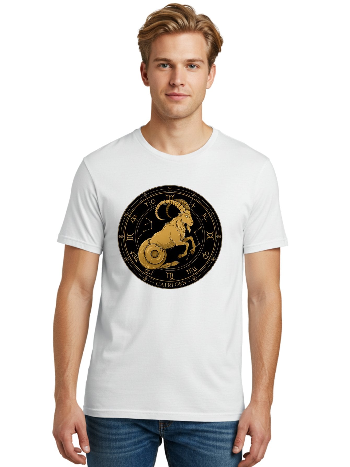 Capricorn-Zodiac-Sign-1 Men'S Graphic Tee, 100% Cotton, Comfortable Casual Summer Wear, Machine Washable, Vintage Camera, Old Camera, Antique Camera, Black Camera, Classic Photography, Photography Equipment, Nostalgic Device, Film Camera, Bal944 17