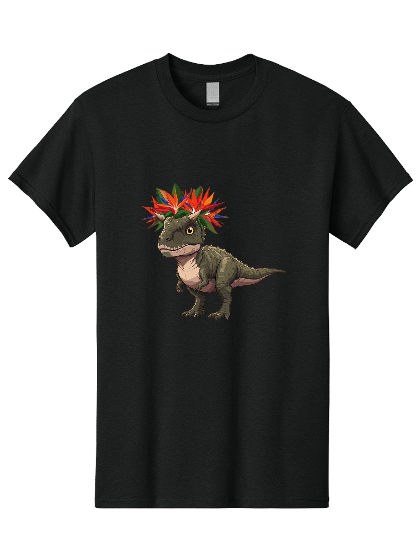 Carnotaurus-With-Flowers Men'S Graphic Tee, 100% Cotton, Comfortable Casual Summer Wear, Machine Washable, Vintage Camera, Old Camera, Antique Camera, Black Camera, Classic Photography, Photography Equipment, Nostalgic Device, Film Camera, Bal949 9