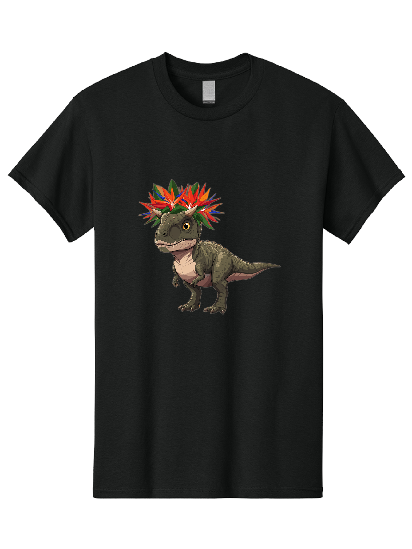 Carnotaurus-With-Flowers Men'S Graphic Tee, 100% Cotton, Comfortable Casual Summer Wear, Machine Washable, Vintage Camera, Old Camera, Antique Camera, Black Camera, Classic Photography, Photography Equipment, Nostalgic Device, Film Camera, Bal949 5