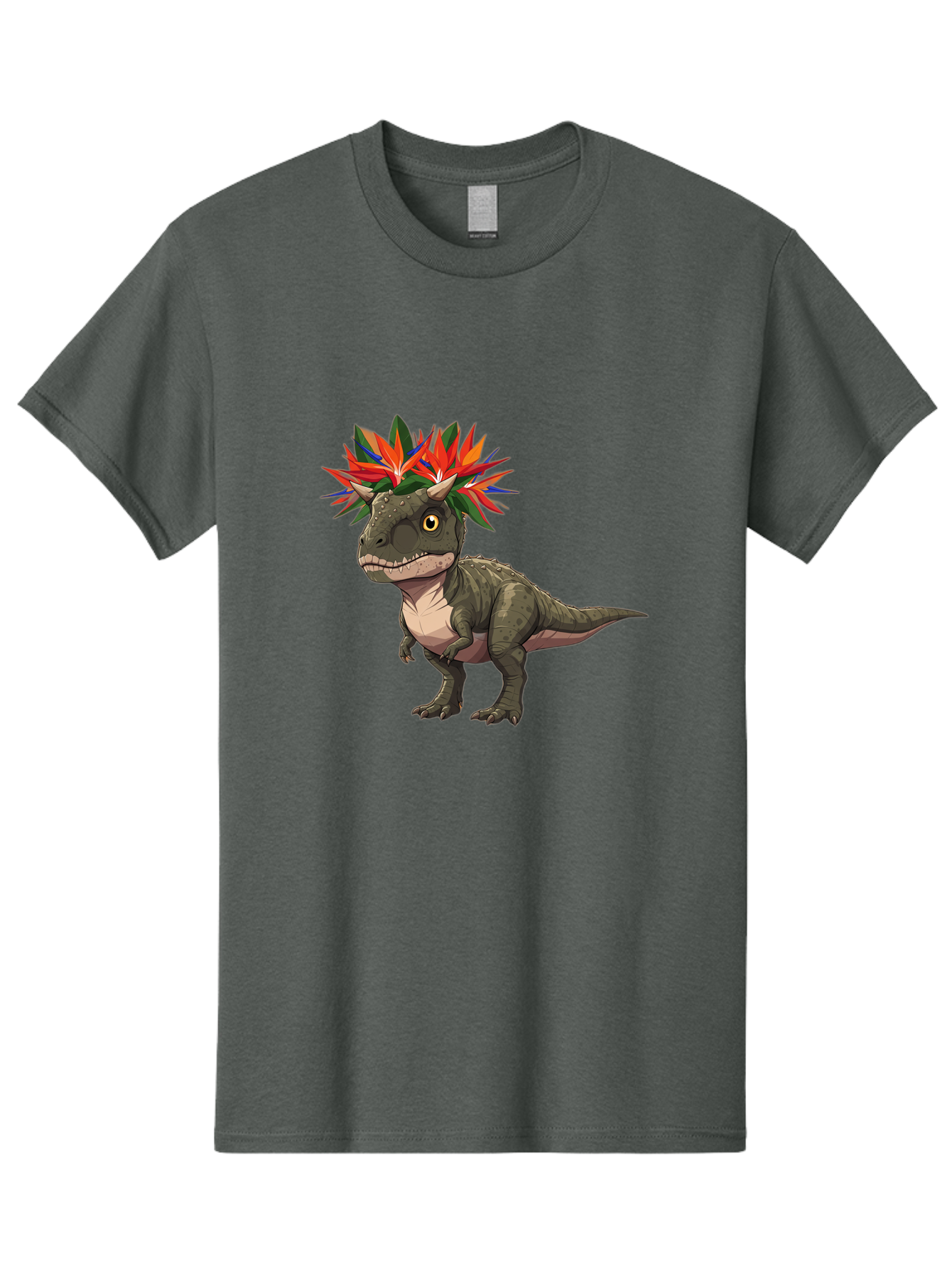 Carnotaurus-With-Flowers Men'S Graphic Tee, 100% Cotton, Comfortable Casual Summer Wear, Machine Washable, Vintage Camera, Old Camera, Antique Camera, Black Camera, Classic Photography, Photography Equipment, Nostalgic Device, Film Camera, Bal949