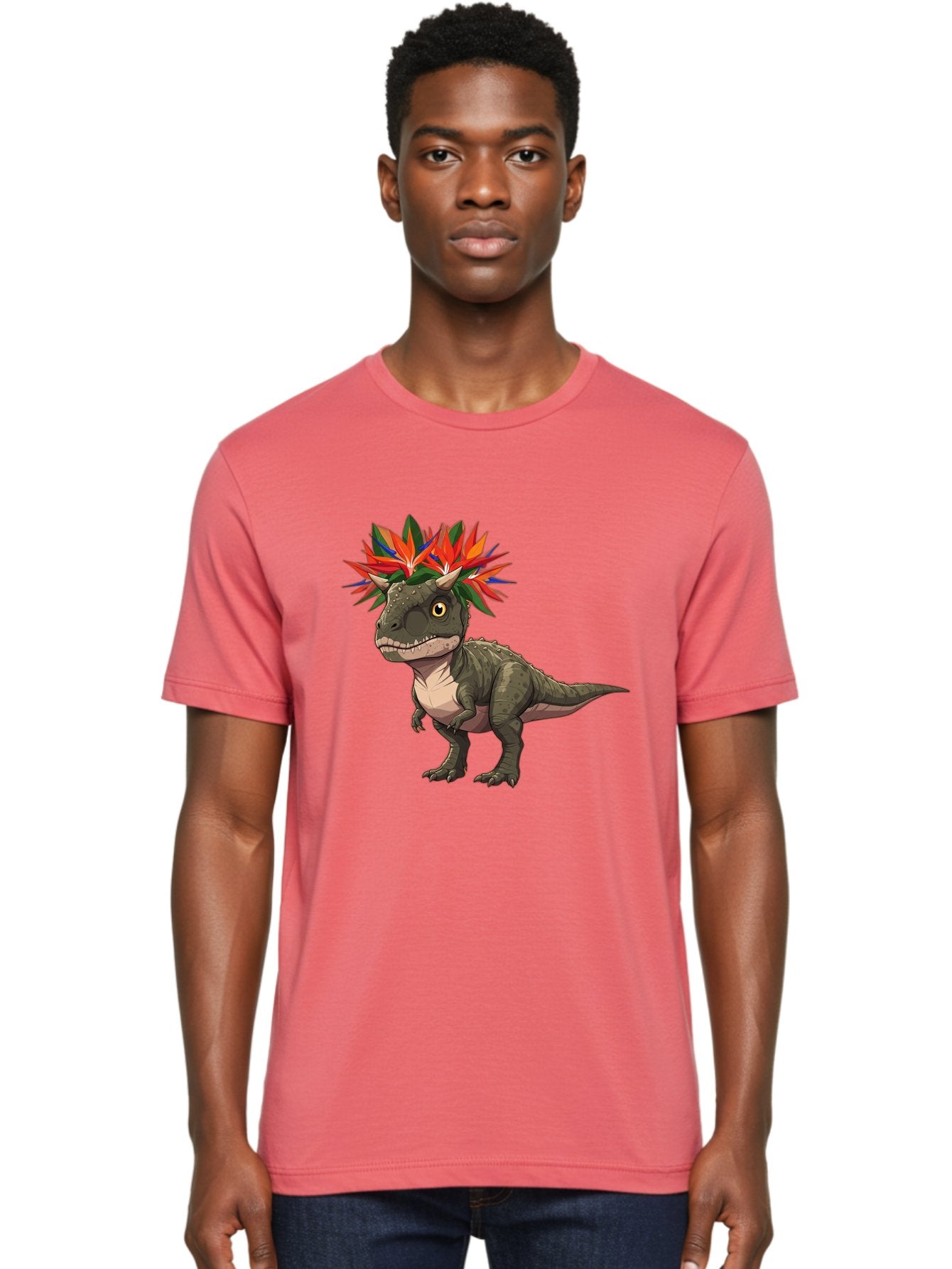 Carnotaurus-With-Flowers Men'S Graphic Tee, 100% Cotton, Comfortable Casual Summer Wear, Machine Washable, Vintage Camera, Old Camera, Antique Camera, Black Camera, Classic Photography, Photography Equipment, Nostalgic Device, Film Camera, Bal949 20