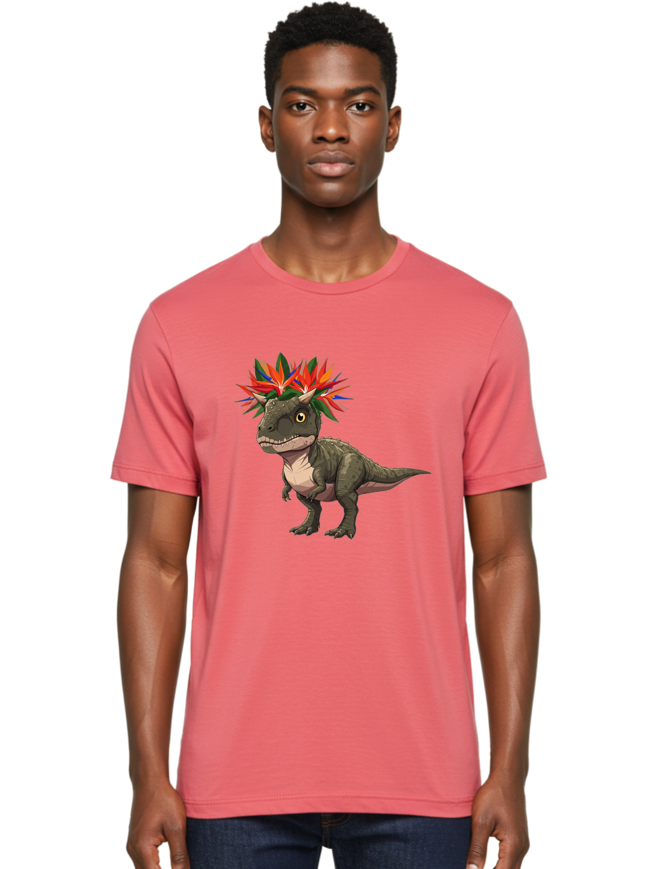 Carnotaurus-With-Flowers Men'S Graphic Tee, 100% Cotton, Comfortable Casual Summer Wear, Machine Washable, Vintage Camera, Old Camera, Antique Camera, Black Camera, Classic Photography, Photography Equipment, Nostalgic Device, Film Camera, Bal949 30