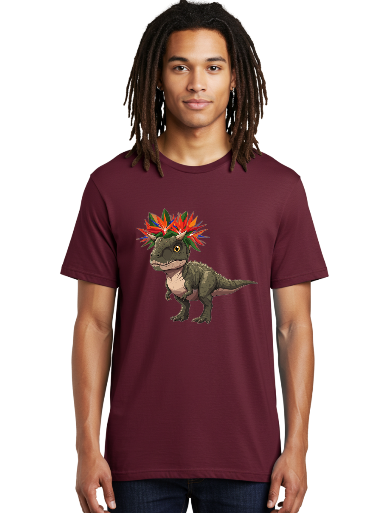 Carnotaurus-With-Flowers Men'S Graphic Tee, 100% Cotton, Comfortable Casual Summer Wear, Machine Washable, Vintage Camera, Old Camera, Antique Camera, Black Camera, Classic Photography, Photography Equipment, Nostalgic Device, Film Camera, Bal949 23