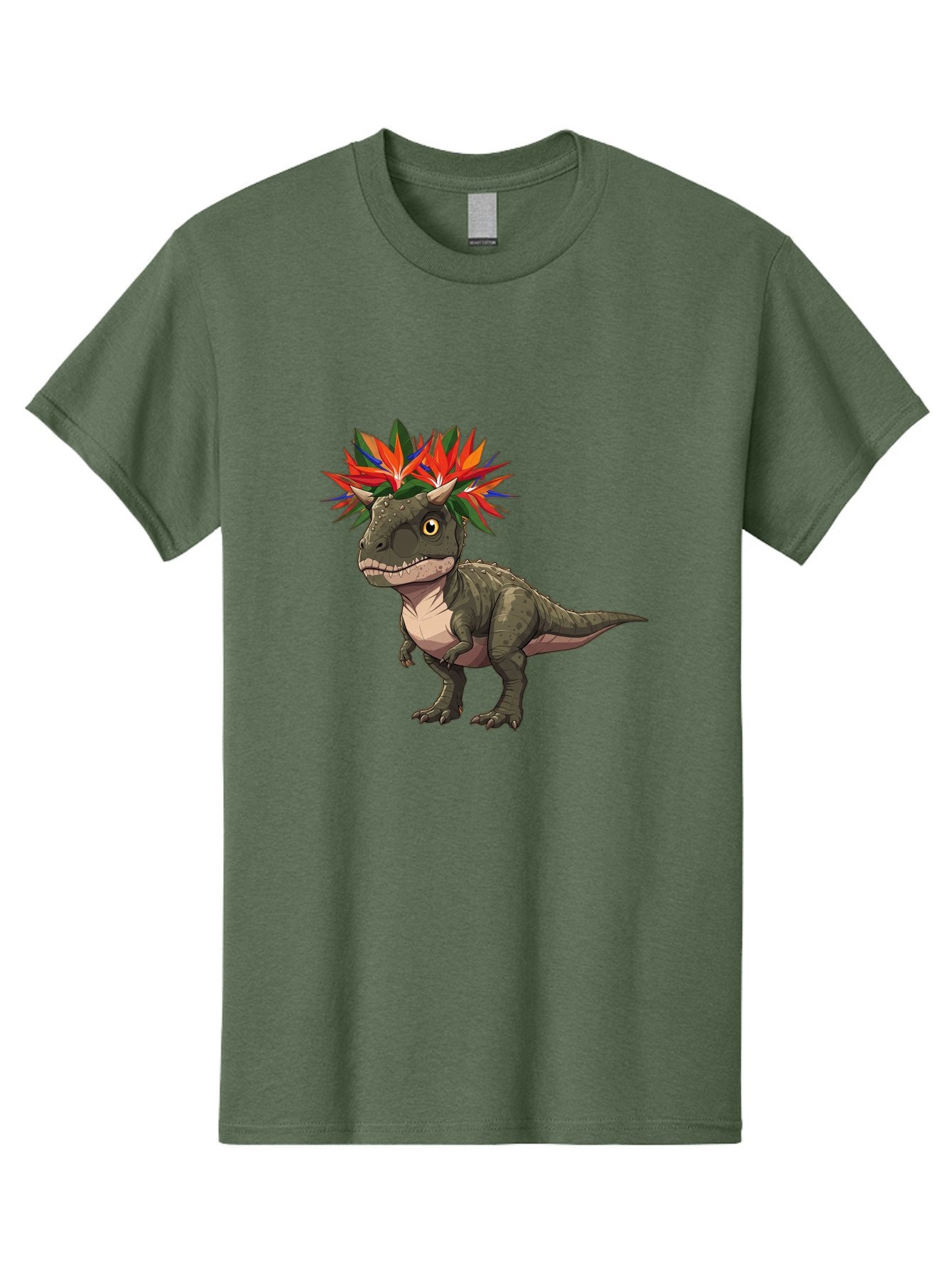 Carnotaurus-With-Flowers Men'S Graphic Tee, 100% Cotton, Comfortable Casual Summer Wear, Machine Washable, Vintage Camera, Old Camera, Antique Camera, Black Camera, Classic Photography, Photography Equipment, Nostalgic Device, Film Camera, Bal949 12