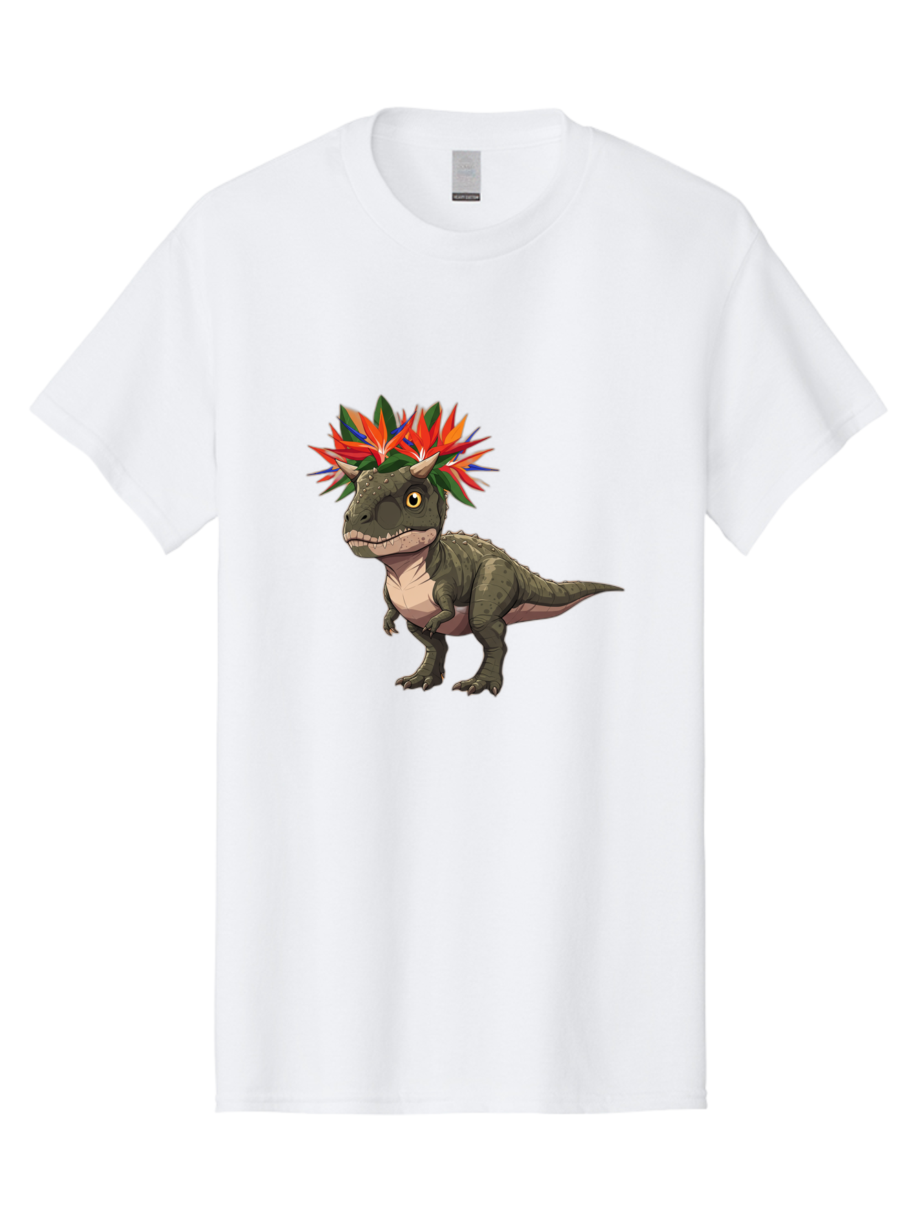 Carnotaurus-With-Flowers Men'S Graphic Tee, 100% Cotton, Comfortable Casual Summer Wear, Machine Washable, Vintage Camera, Old Camera, Antique Camera, Black Camera, Classic Photography, Photography Equipment, Nostalgic Device, Film Camera, Bal949