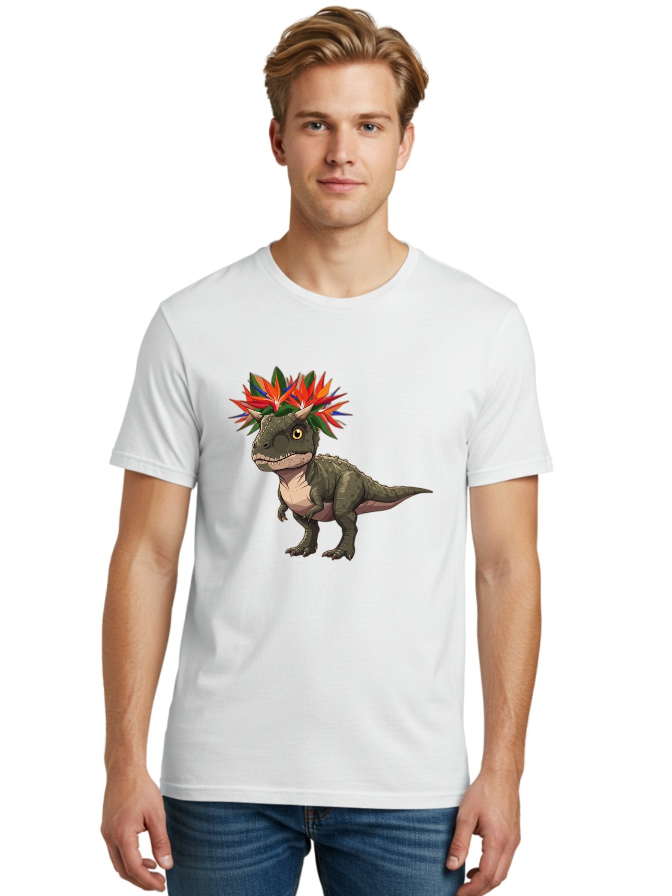 Carnotaurus-With-Flowers Men'S Graphic Tee, 100% Cotton, Comfortable Casual Summer Wear, Machine Washable, Vintage Camera, Old Camera, Antique Camera, Black Camera, Classic Photography, Photography Equipment, Nostalgic Device, Film Camera, Bal949 30