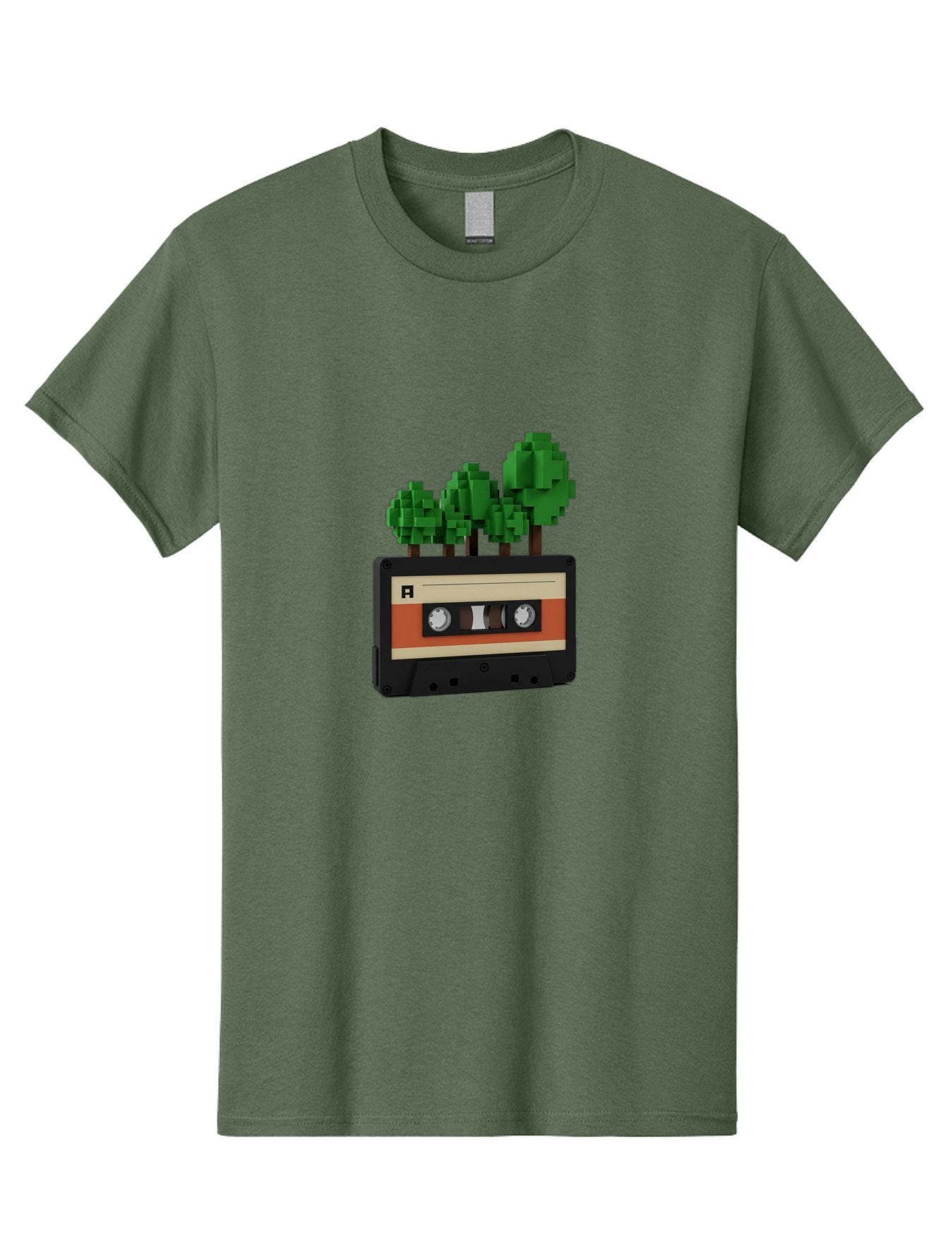 Cassette-Tape-Trees Men'S Graphic Tee, 100% Cotton, Comfortable Casual Summer Wear, Machine Washable, Vintage Camera, Old Camera, Antique Camera, Black Camera, Classic Photography, Photography Equipment, Nostalgic Device, Film Camera, Bal961
