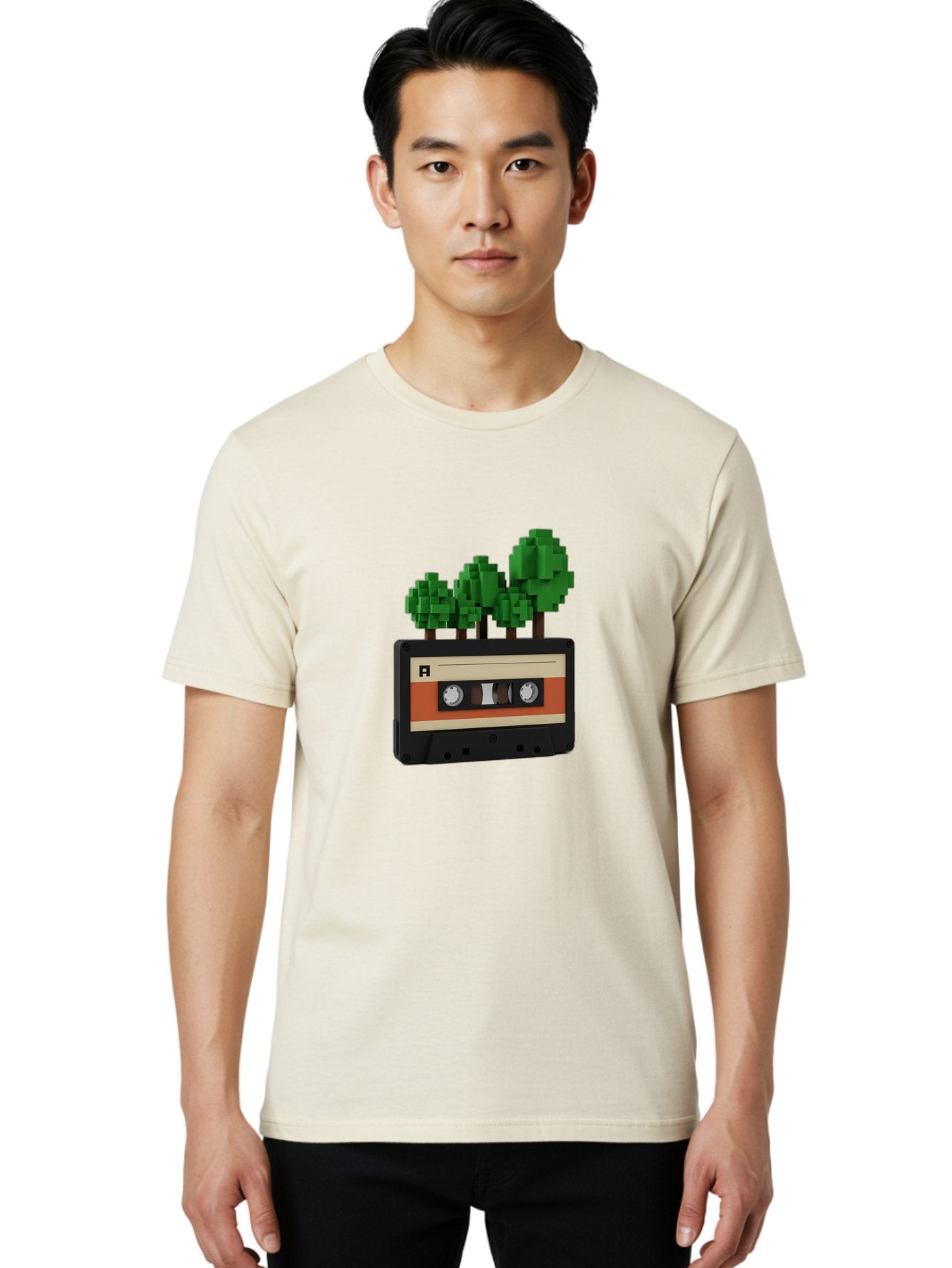 Cassette-Tape-Trees Men'S Graphic Tee, 100% Cotton, Comfortable Casual Summer Wear, Machine Washable, Vintage Camera, Old Camera, Antique Camera, Black Camera, Classic Photography, Photography Equipment, Nostalgic Device, Film Camera, Bal961 28