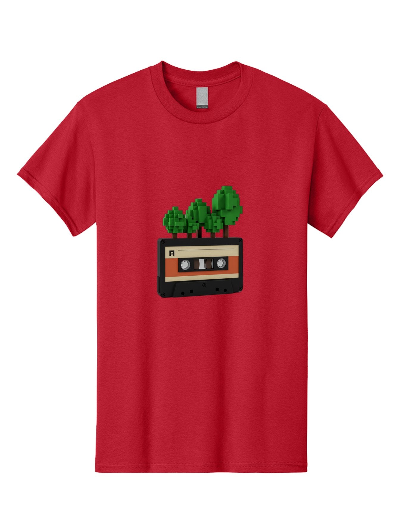 Cassette-Tape-Trees Men'S Graphic Tee, 100% Cotton, Comfortable Casual Summer Wear, Machine Washable, Vintage Camera, Old Camera, Antique Camera, Black Camera, Classic Photography, Photography Equipment, Nostalgic Device, Film Camera, Bal961