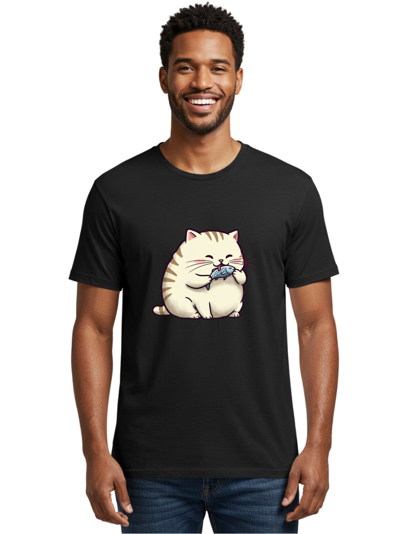Cat-Eating-Fish-2 Men'S Graphic Tee, 100% Cotton, Comfortable Casual Summer Wear, Machine Washable, Vintage Camera, Old Camera, Antique Camera, Black Camera, Classic Photography, Photography Equipment, Nostalgic Device, Film Camera, Camera Art Bal968 16