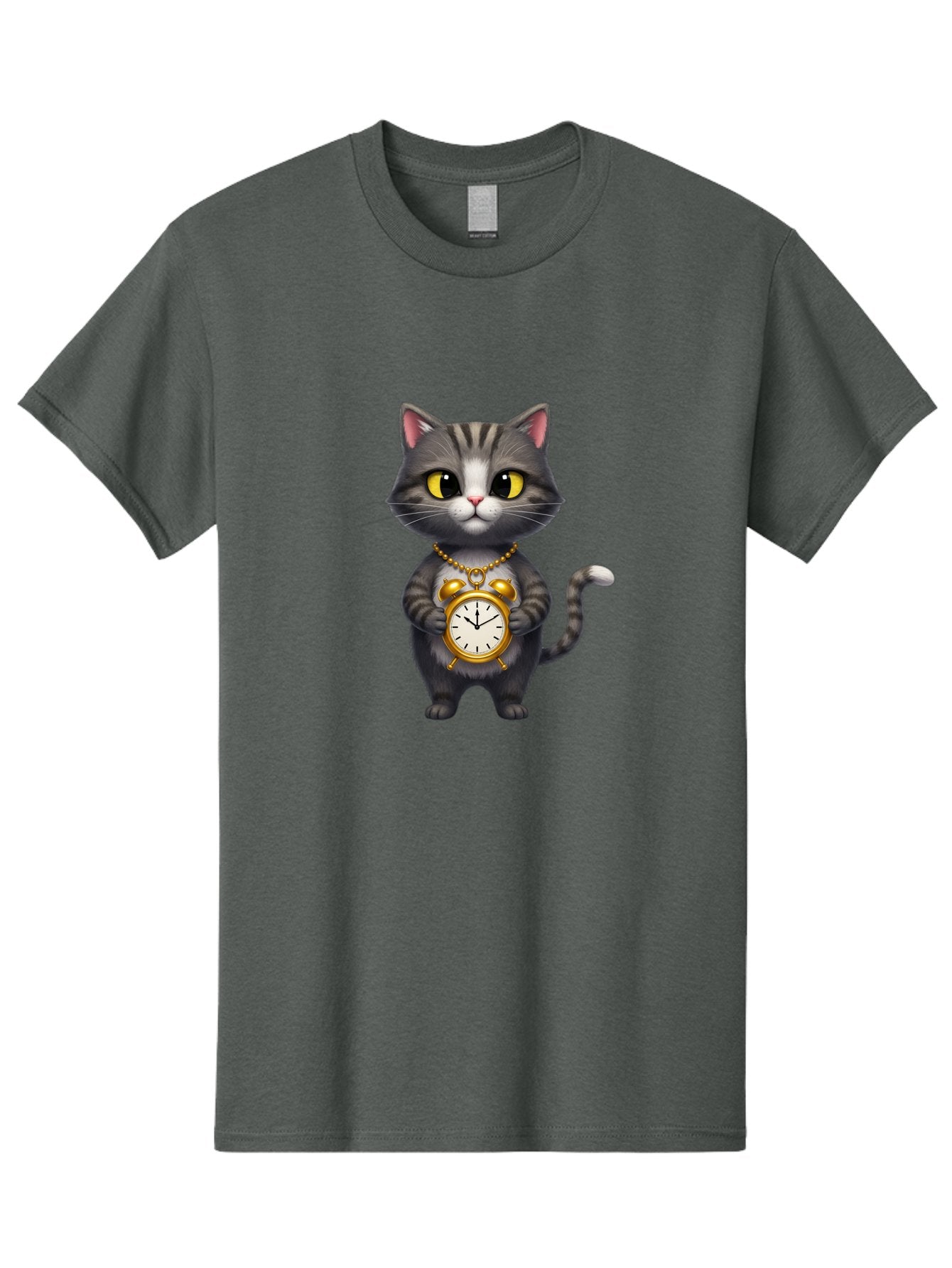 Cat-Holding-Clock Men'S Graphic Tee, 100% Cotton, Comfortable Casual Summer Wear, Machine Washable, Vintage Camera, Old Camera, Antique Camera, Black Camera, Classic Photography, Photography Equipment, Nostalgic Device, Film Camera, Camera Art Bal971 10
