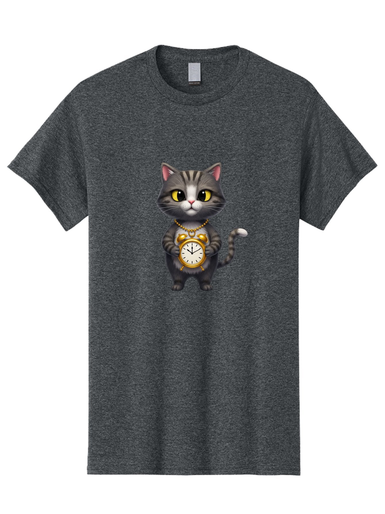Cat-Holding-Clock Men'S Graphic Tee, 100% Cotton, Comfortable Casual Summer Wear, Machine Washable, Vintage Camera, Old Camera, Antique Camera, Black Camera, Classic Photography, Photography Equipment, Nostalgic Device, Film Camera, Camera Art Bal971 14