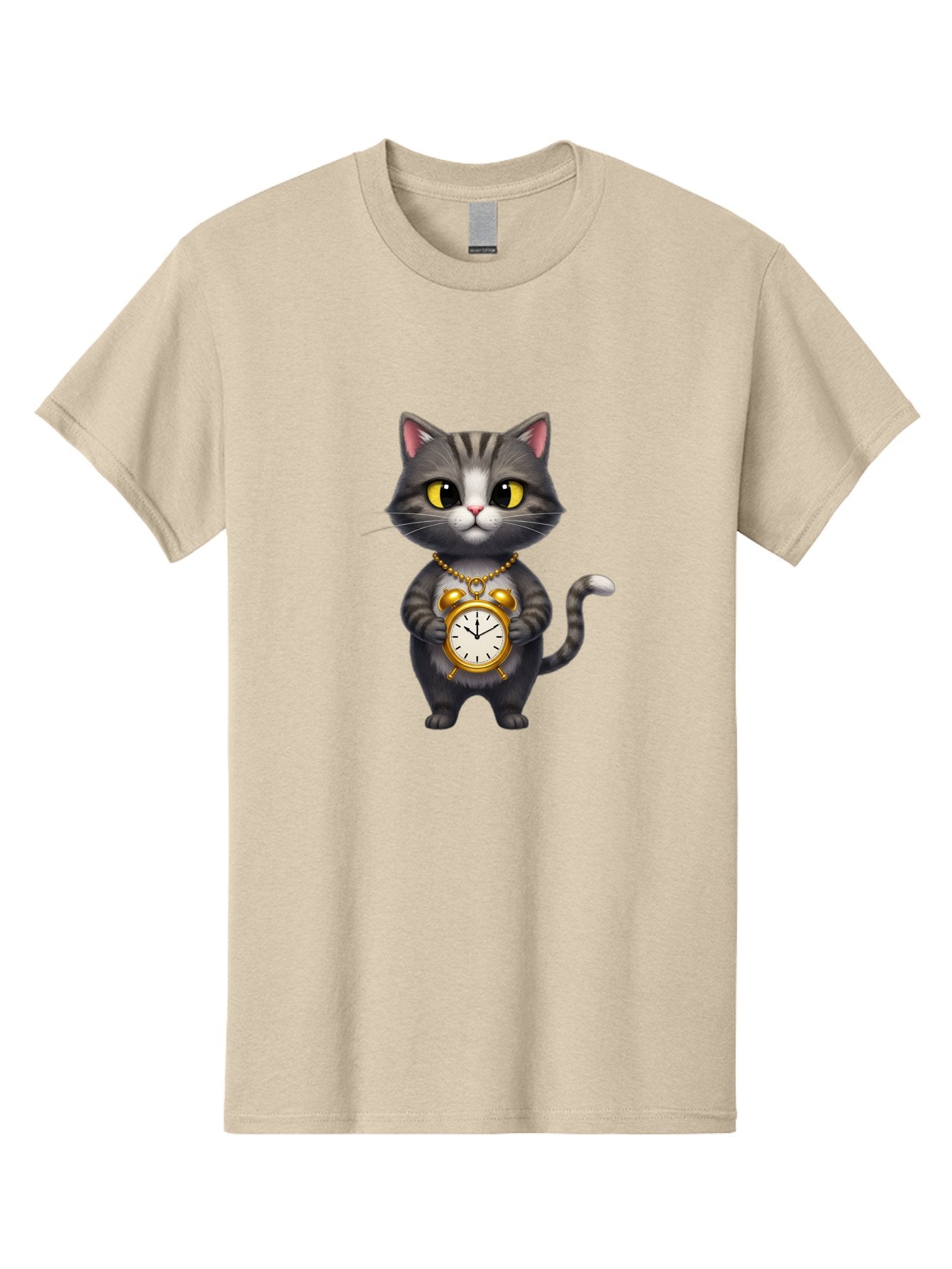 Cat-Holding-Clock Men'S Graphic Tee, 100% Cotton, Comfortable Casual Summer Wear, Machine Washable, Vintage Camera, Old Camera, Antique Camera, Black Camera, Classic Photography, Photography Equipment, Nostalgic Device, Film Camera, Camera Art Bal971 11