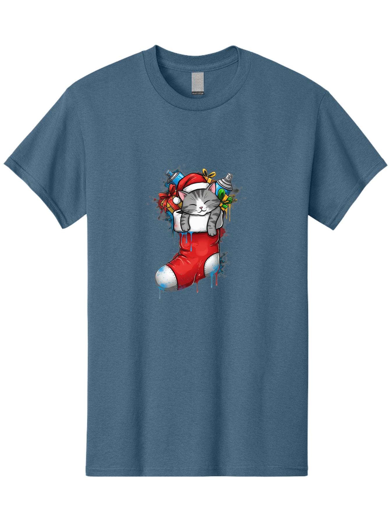 Cat-In-Christmas-Stocking-4 Men'S Graphic Tee, 100% Cotton, Comfortable Casual Summer Wear, Machine Washable, Vintage Camera, Old Camera, Antique Camera, Black Camera, Classic Photography, Photography Equipment, Nostalgic Device, Film Camera, Bal975