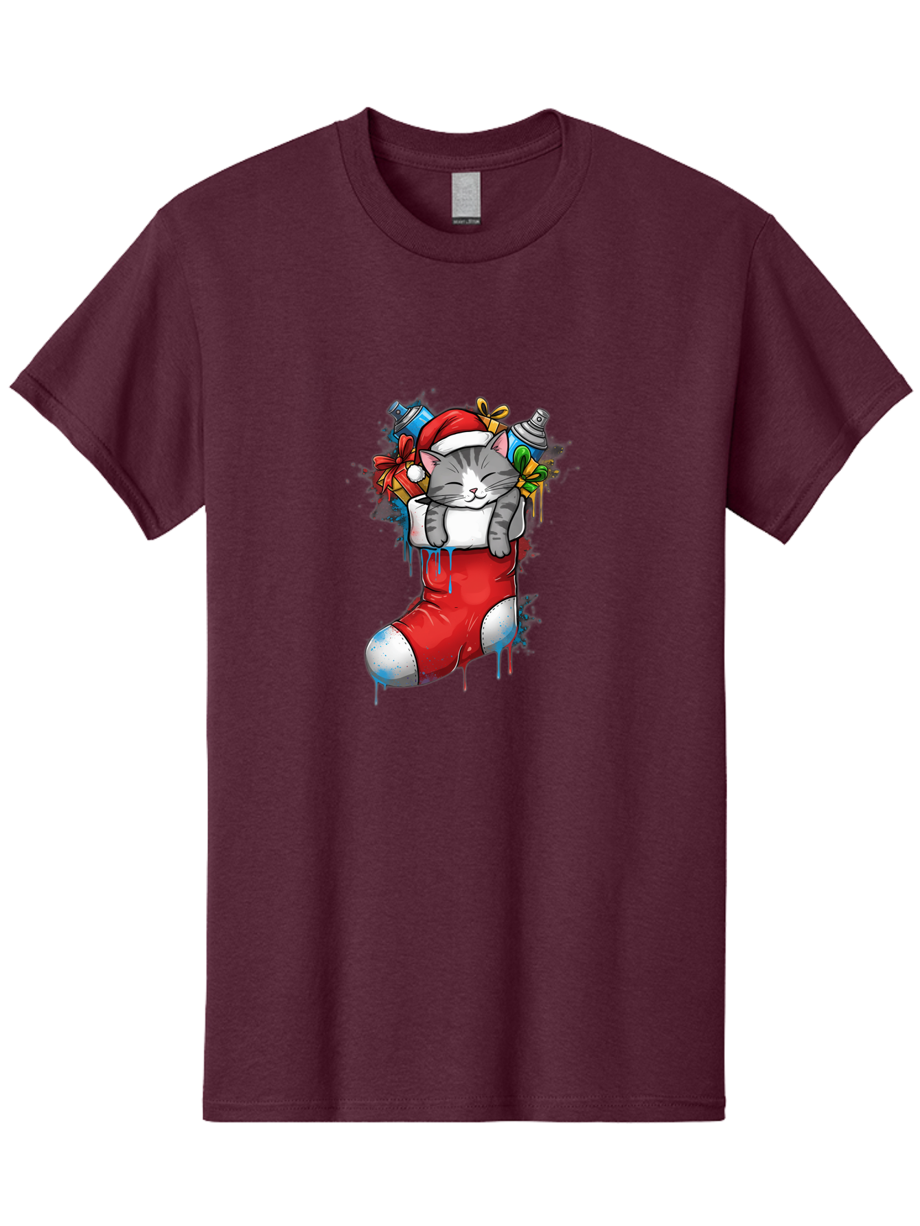 Cat-In-Christmas-Stocking-4 Men'S Graphic Tee, 100% Cotton, Comfortable Casual Summer Wear, Machine Washable, Vintage Camera, Old Camera, Antique Camera, Black Camera, Classic Photography, Photography Equipment, Nostalgic Device, Film Camera, Bal975