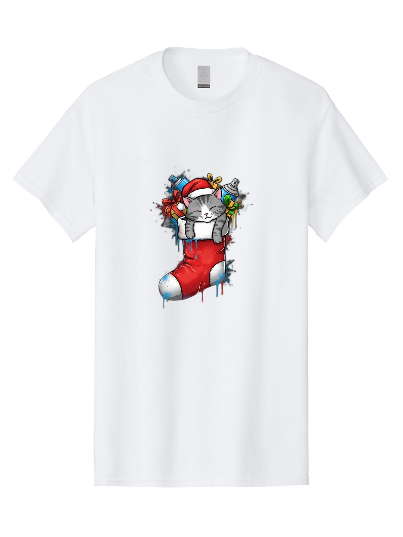 Cat-In-Christmas-Stocking-4 Men'S Graphic Tee, 100% Cotton, Comfortable Casual Summer Wear, Machine Washable, Vintage Camera, Old Camera, Antique Camera, Black Camera, Classic Photography, Photography Equipment, Nostalgic Device, Film Camera, Bal975