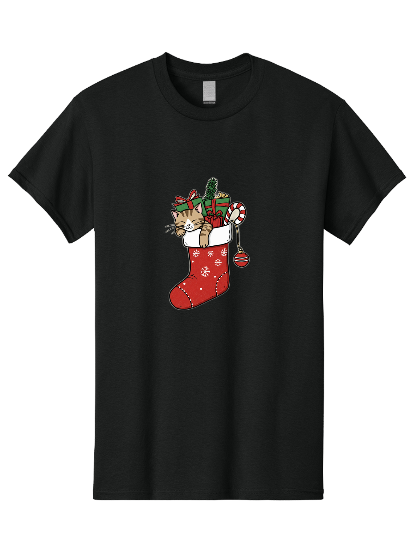 Cat-In-Christmas-Stocking-6 Men'S Graphic Tee, 100% Cotton, Comfortable Casual Summer Wear, Machine Washable, Vintage Camera, Old Camera, Antique Camera, Black Camera, Classic Photography, Photography Equipment, Nostalgic Device, Film Camera, Bal977