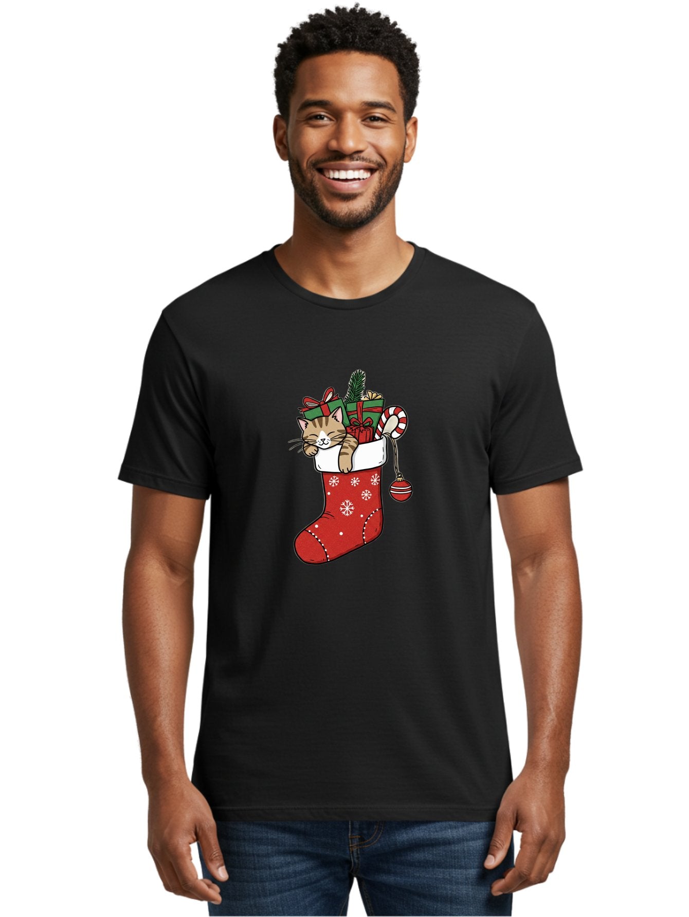 Cat-In-Christmas-Stocking-6 Men'S Graphic Tee, 100% Cotton, Comfortable Casual Summer Wear, Machine Washable, Vintage Camera, Old Camera, Antique Camera, Black Camera, Classic Photography, Photography Equipment, Nostalgic Device, Film Camera, Bal977 29